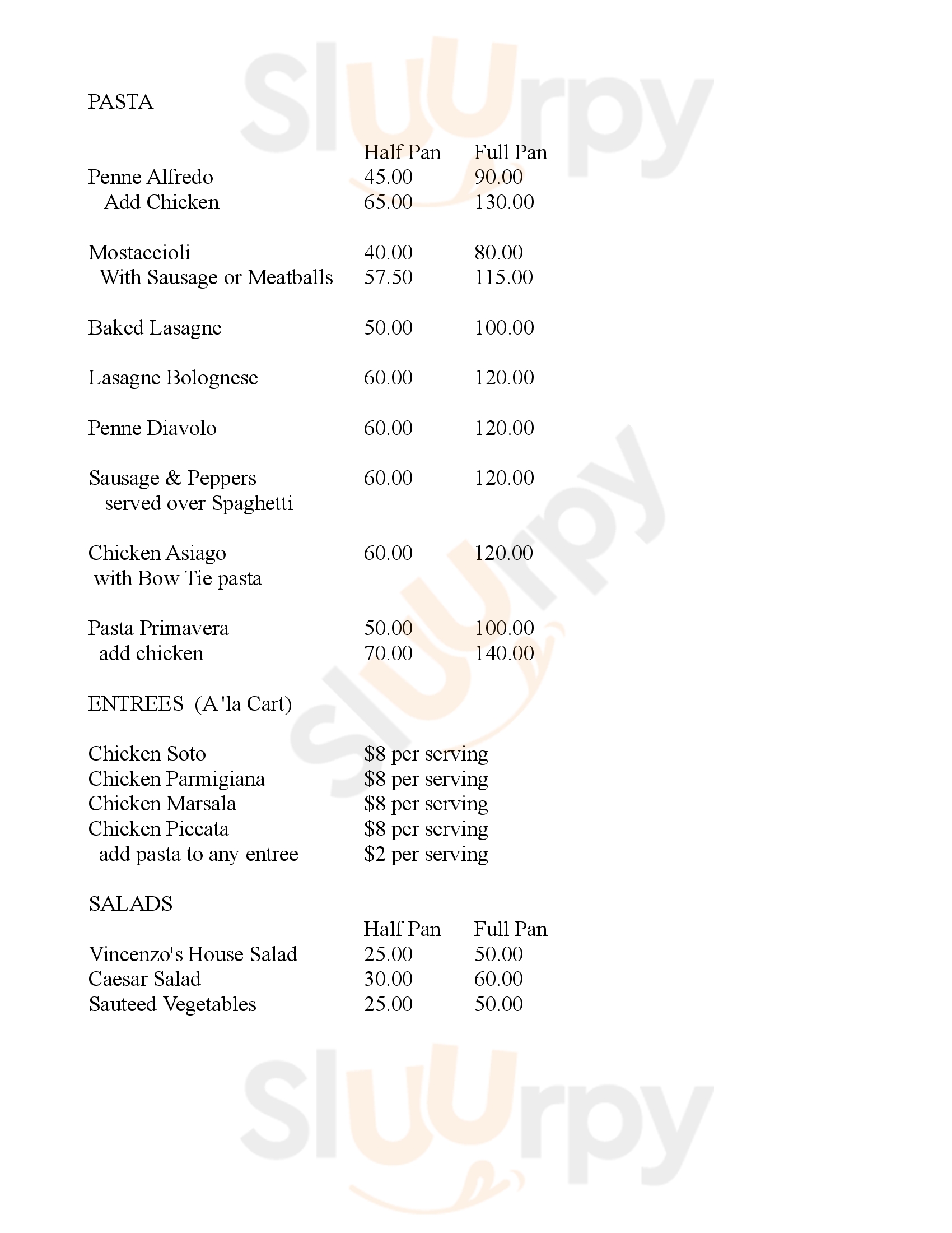 Vincenzo's Ristorante Omaha Menu - 1