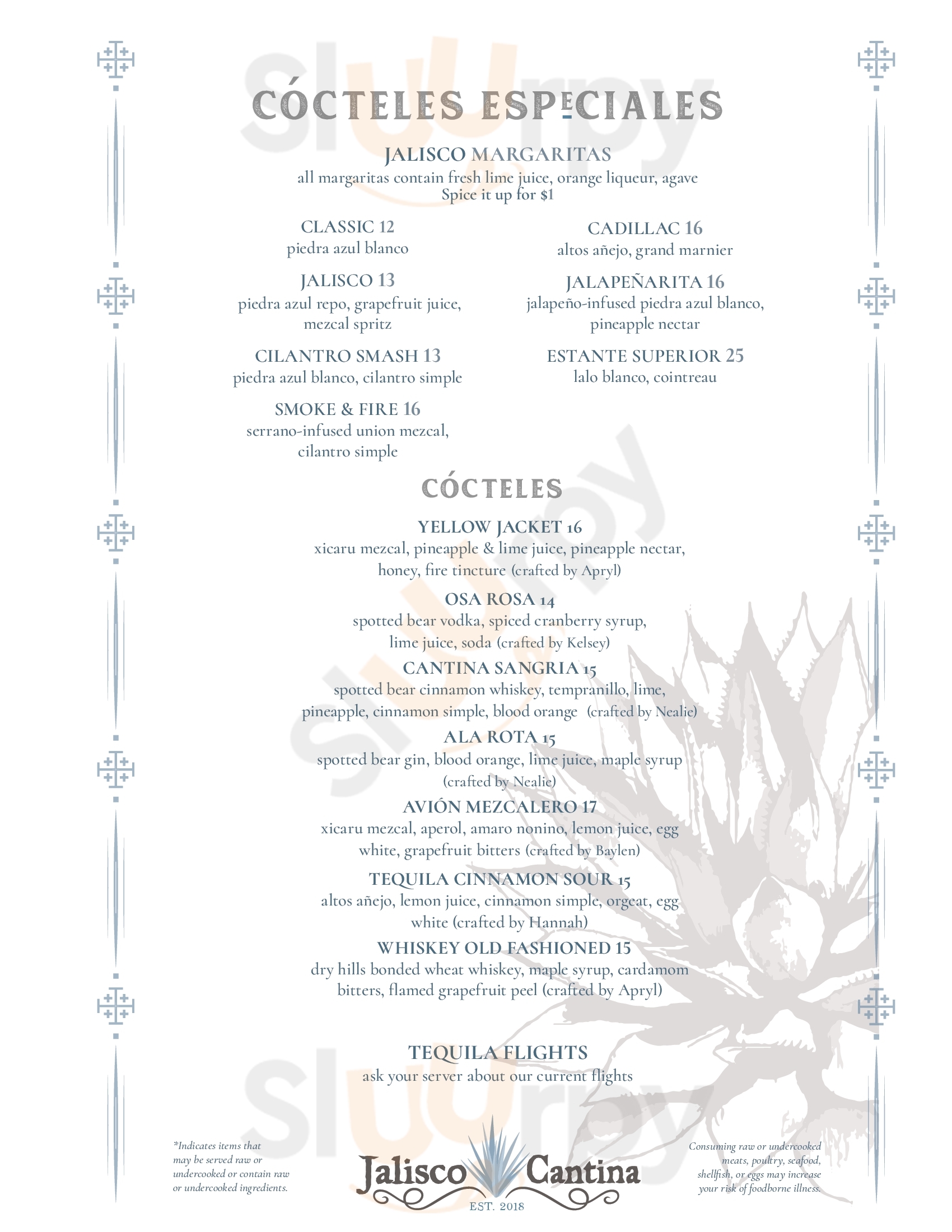 Main Menu - Jalisco Cantina