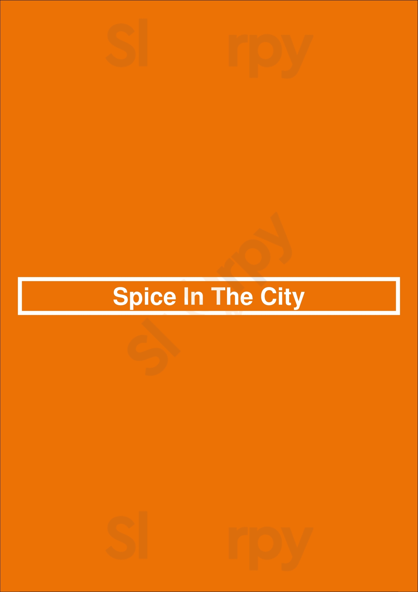 Main Menu - Spice In The City