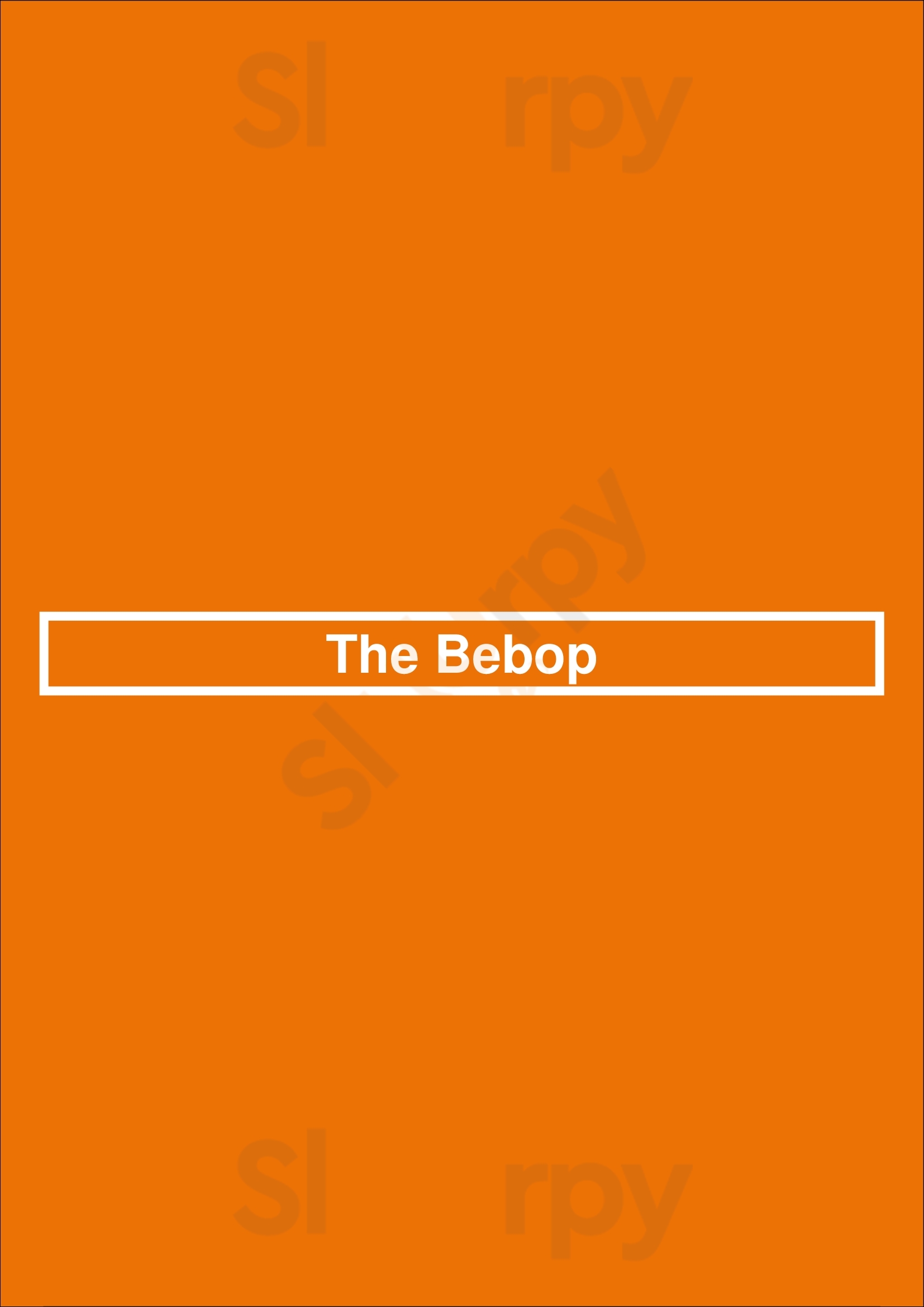 The Bebop Boston Menu - 1