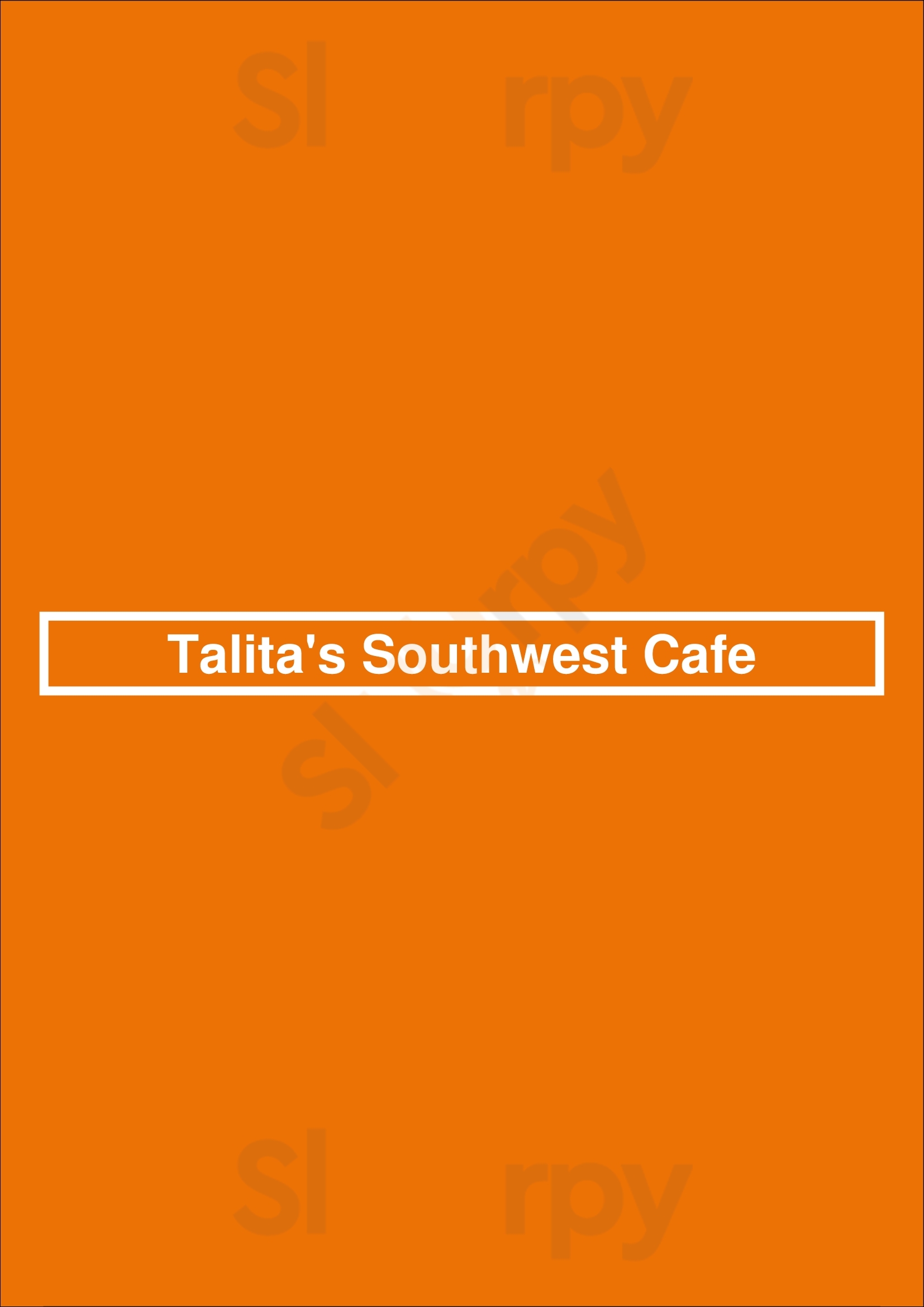 Main Menu - Talita's Southwest Cafe