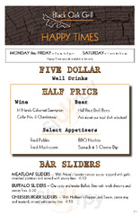 Black Oak Grill - Midtown Crossing menu