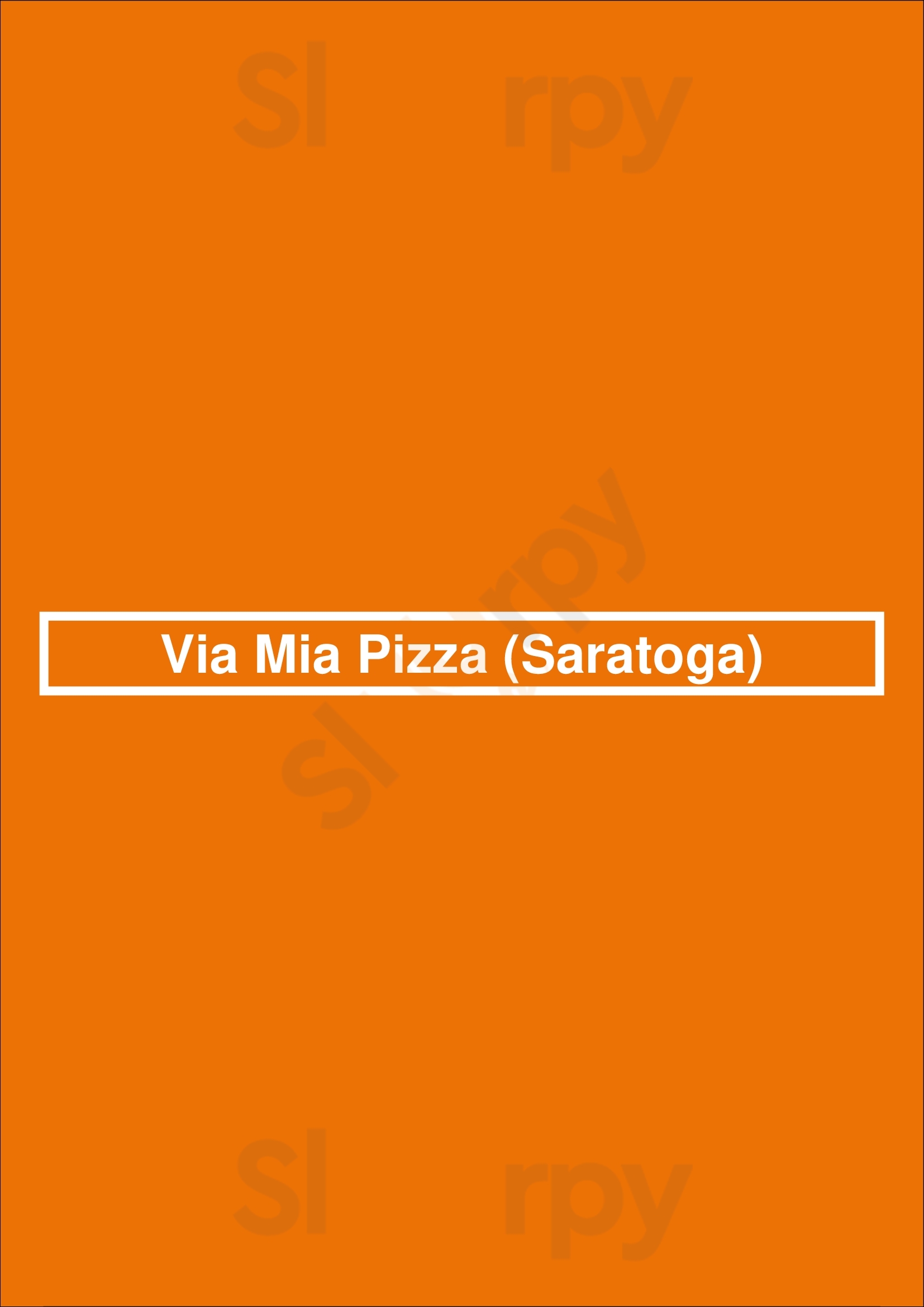 Via Mia Pizza (saratoga) San Jose Menu - 1