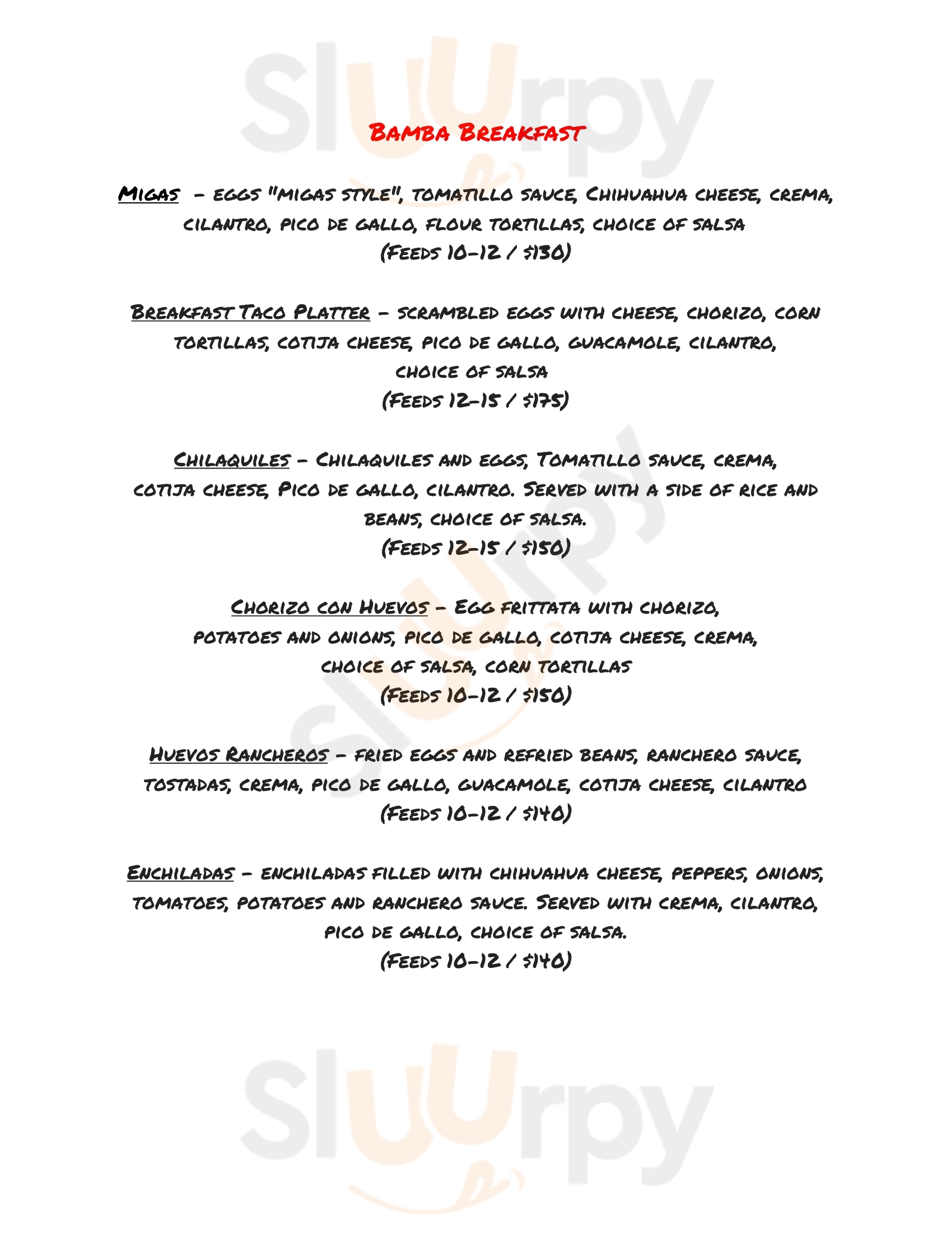 Main Menu - Taco Bamba