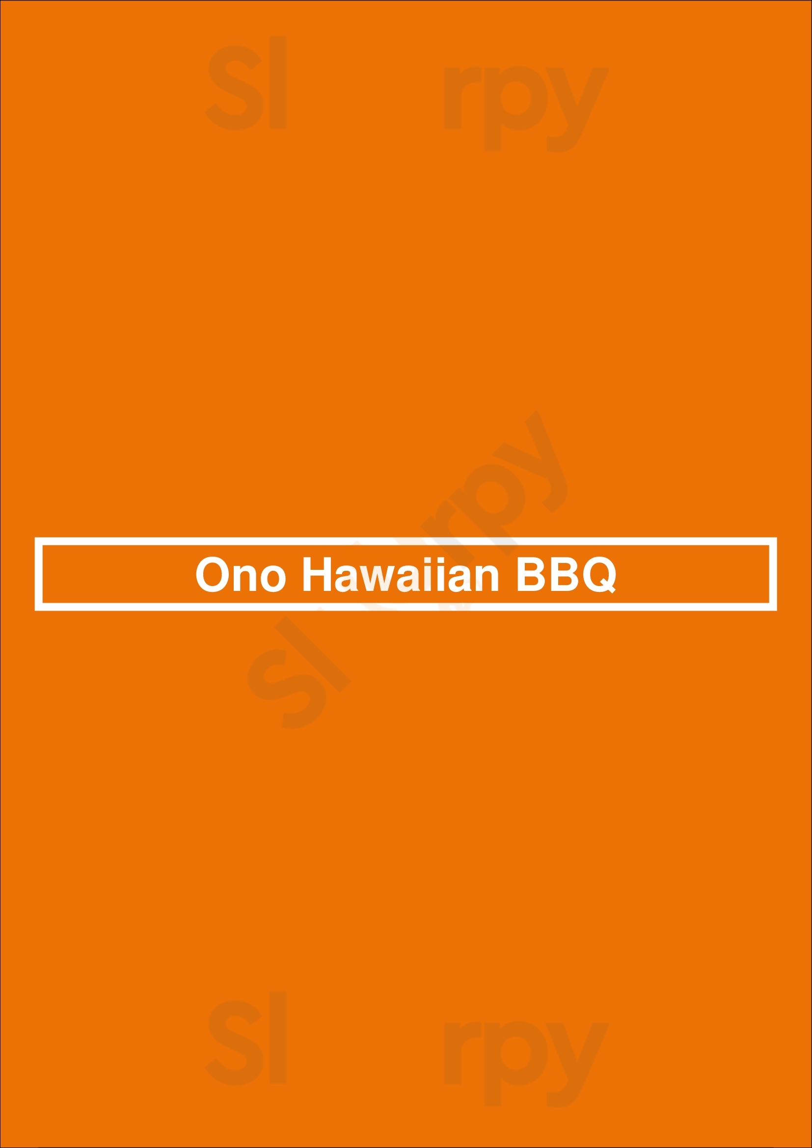 Ono Hawaiian Bbq San Jose Menu - 1