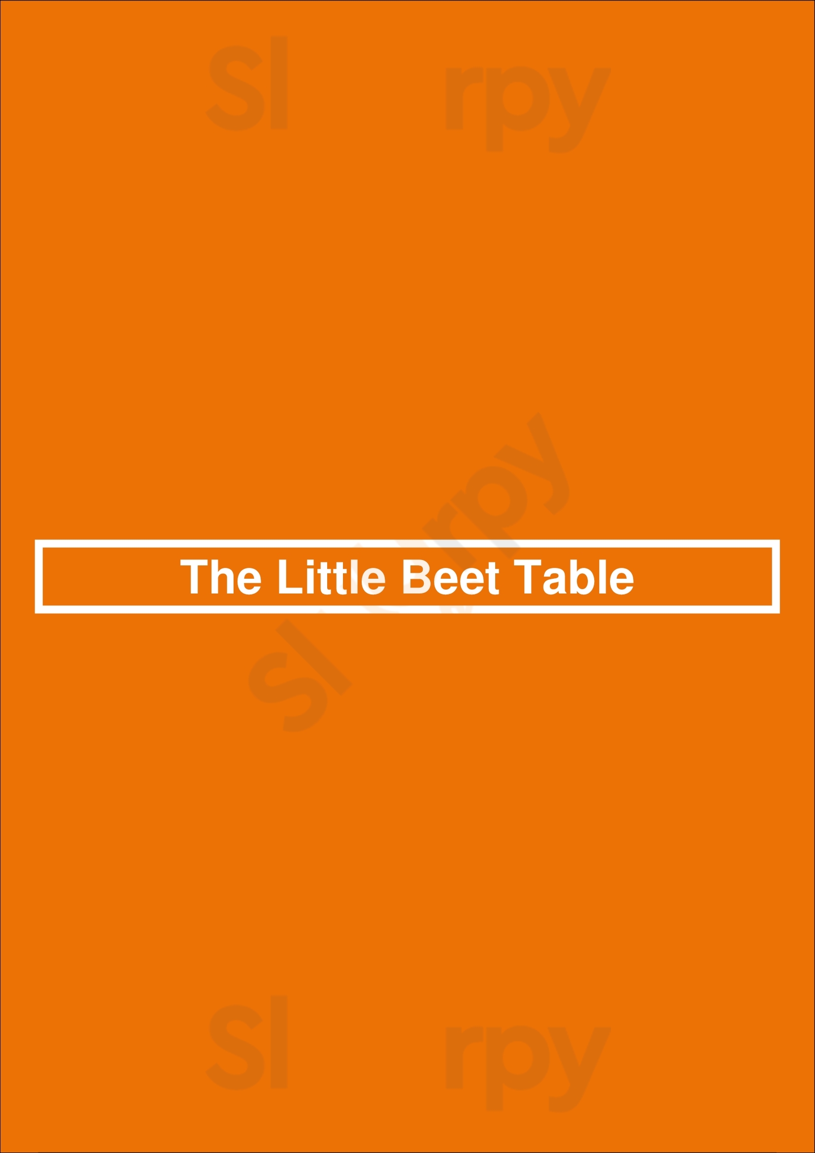 Little Beet Table New York City Menu - 1