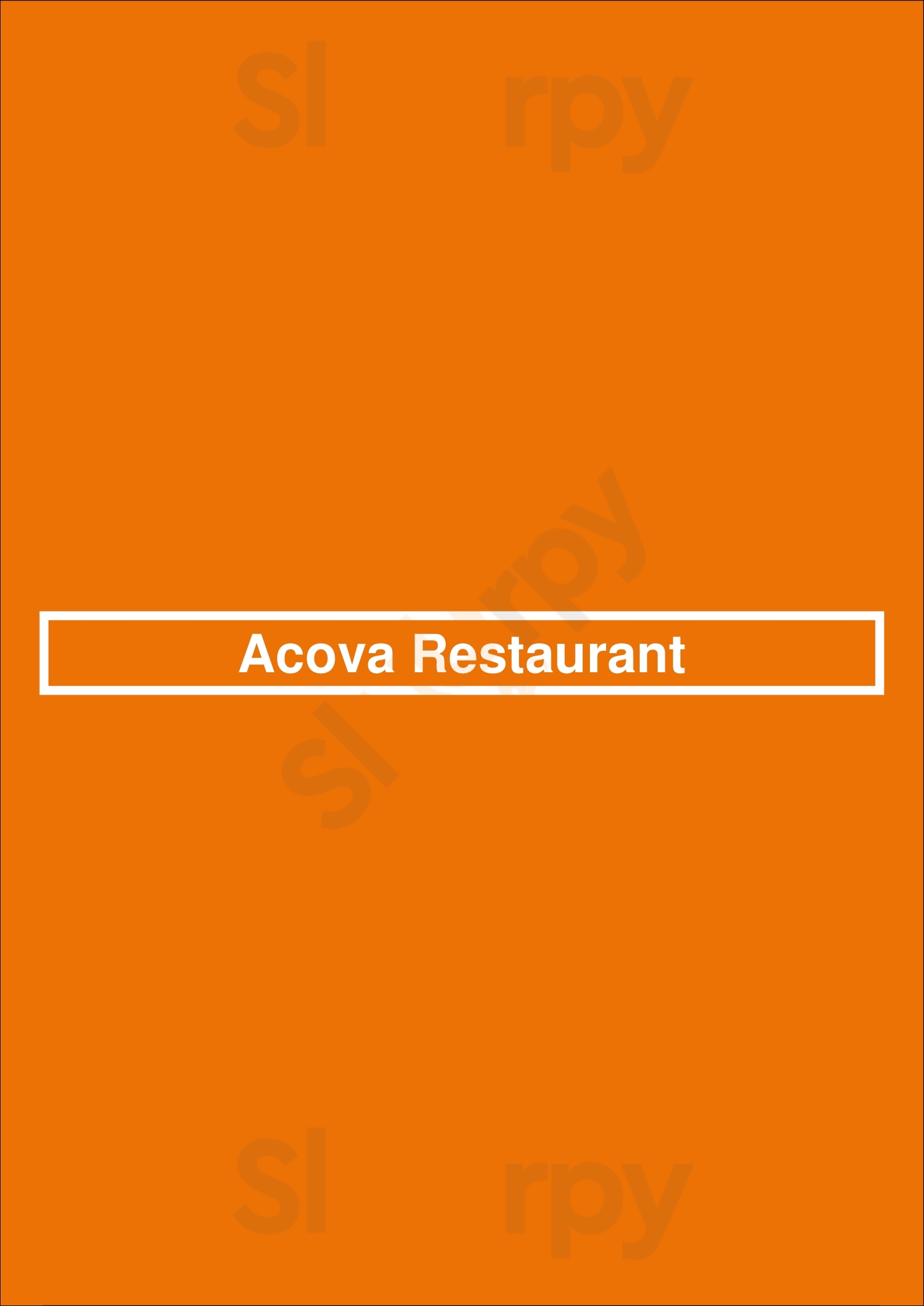 Acova Restaurant Denver Menu - 1