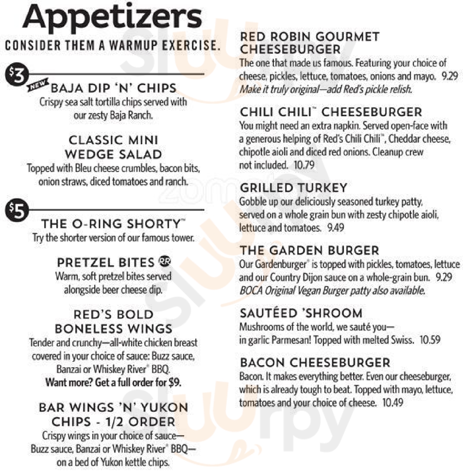 Main Menu - Red Robin Gourmet Burgers