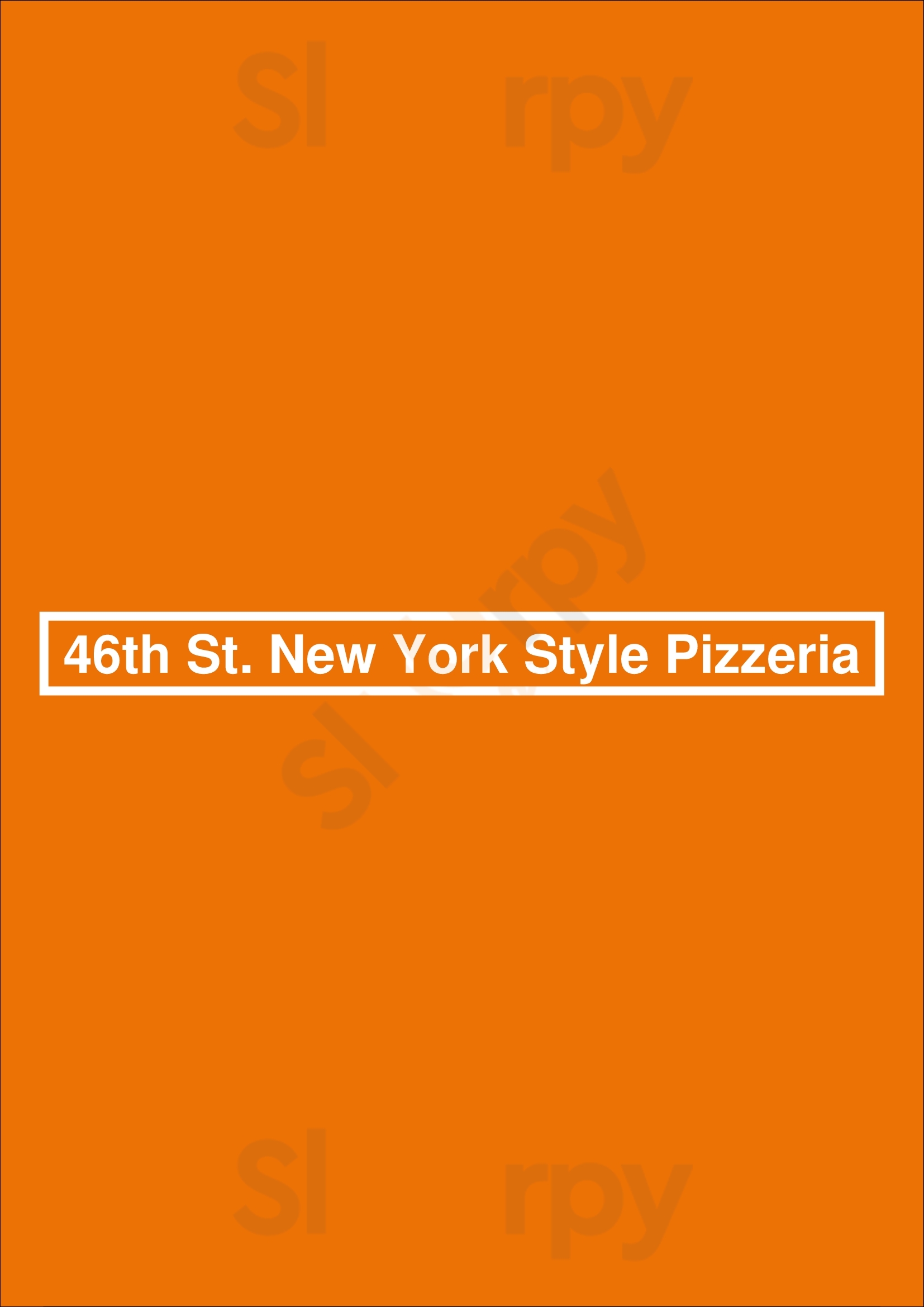 Main Menu - 46th St. New York Style Pizzeria
