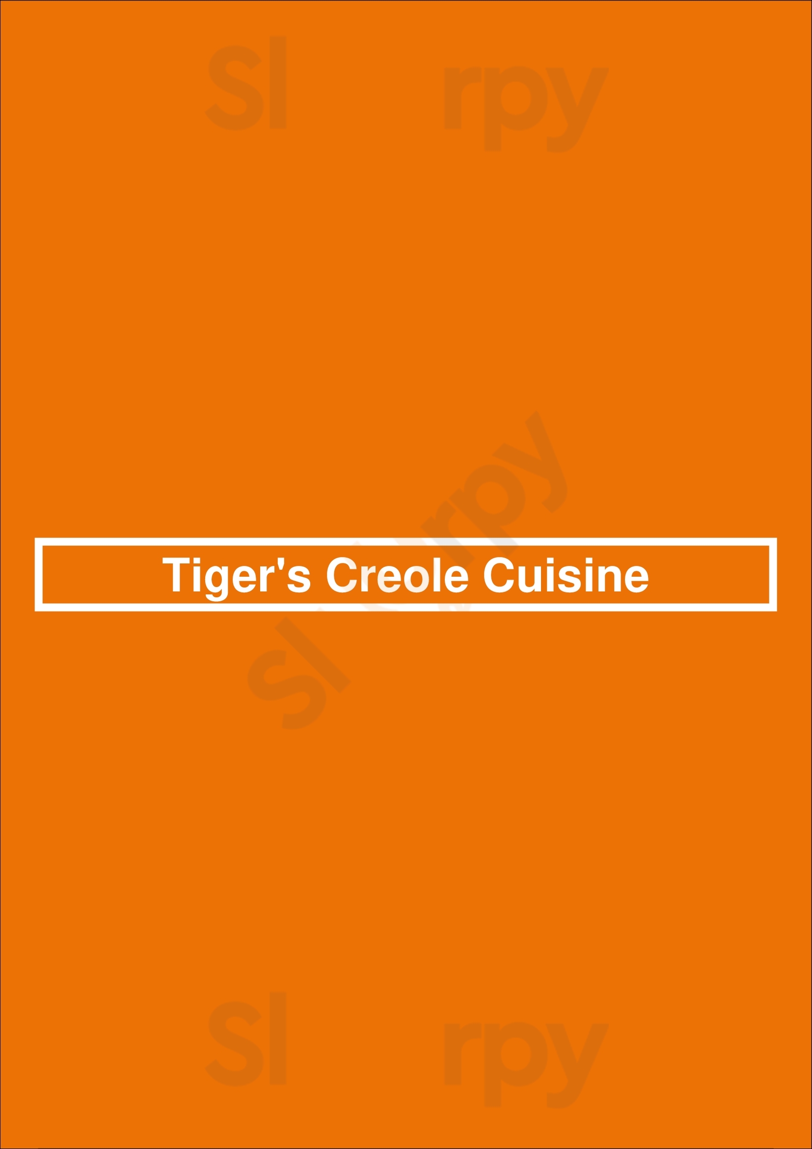 Tiger's Creole Cuisine New Orleans Menu - 1