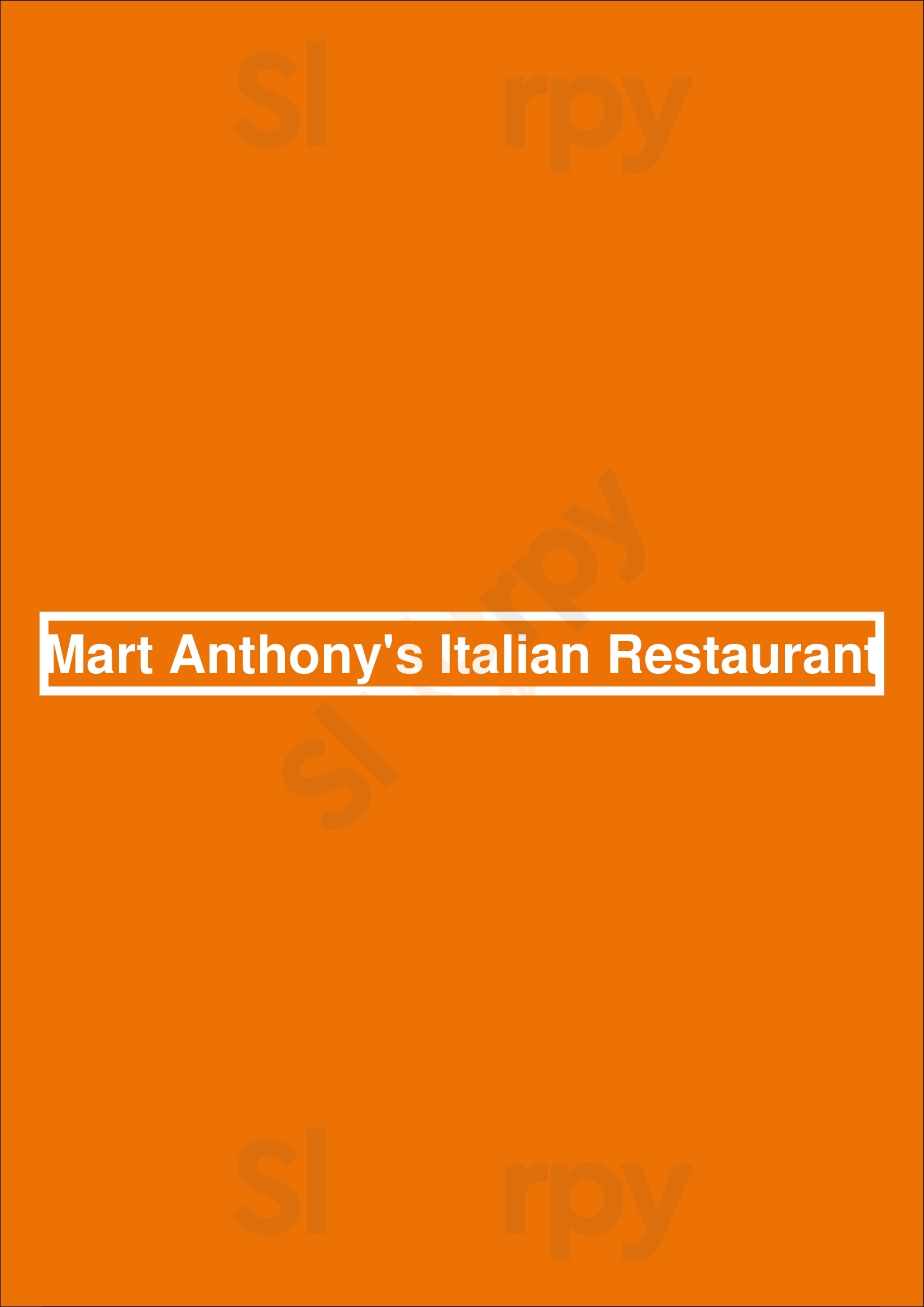 Mart Anthony's Italian Restaurant Chicago Menu - 1