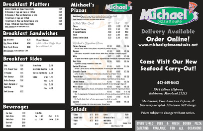 Michaels Pizza And Subs