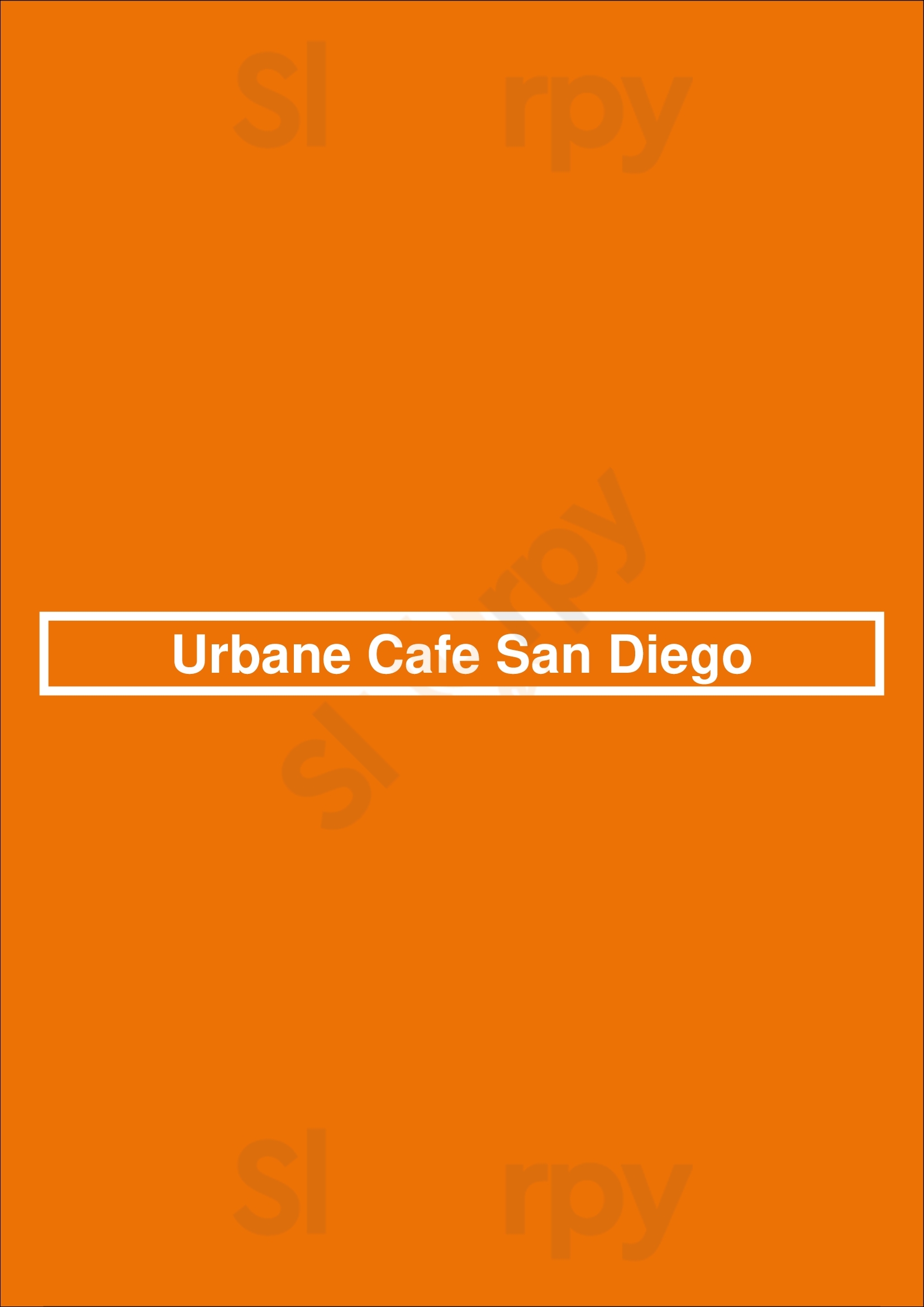 Urbane Cafe San Diego San Diego Menu - 1