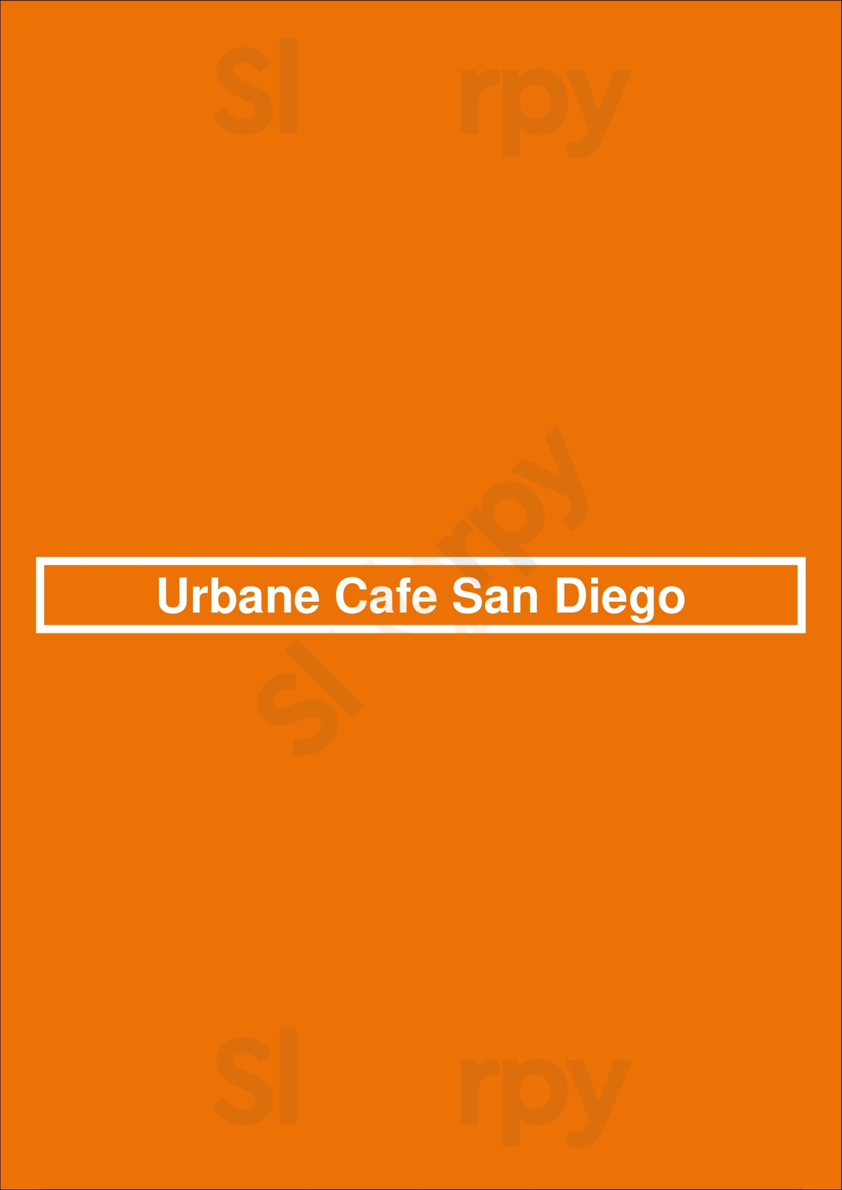 Main Menu - Urbane Cafe San Diego