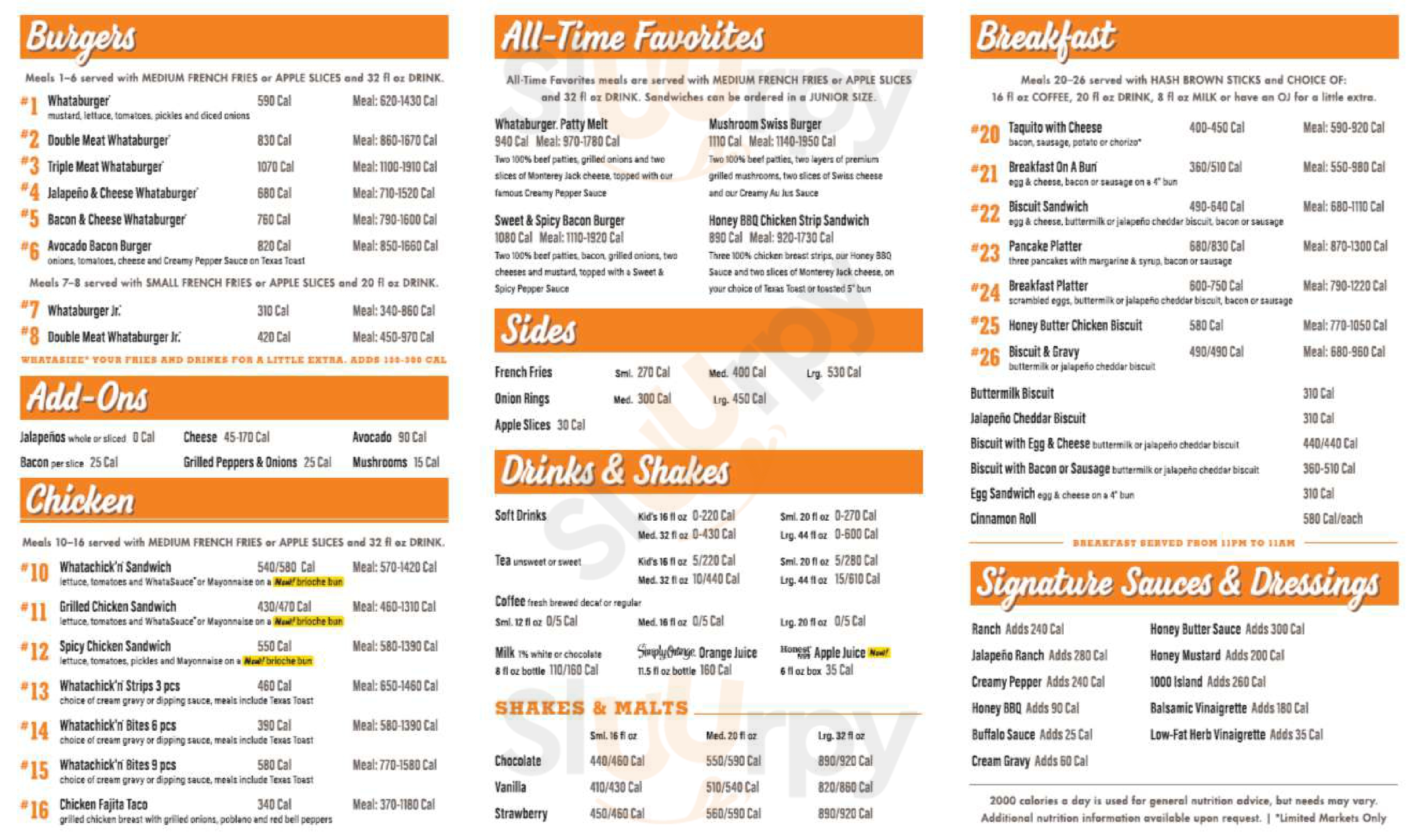 Whataburger Tucson Menu - 1