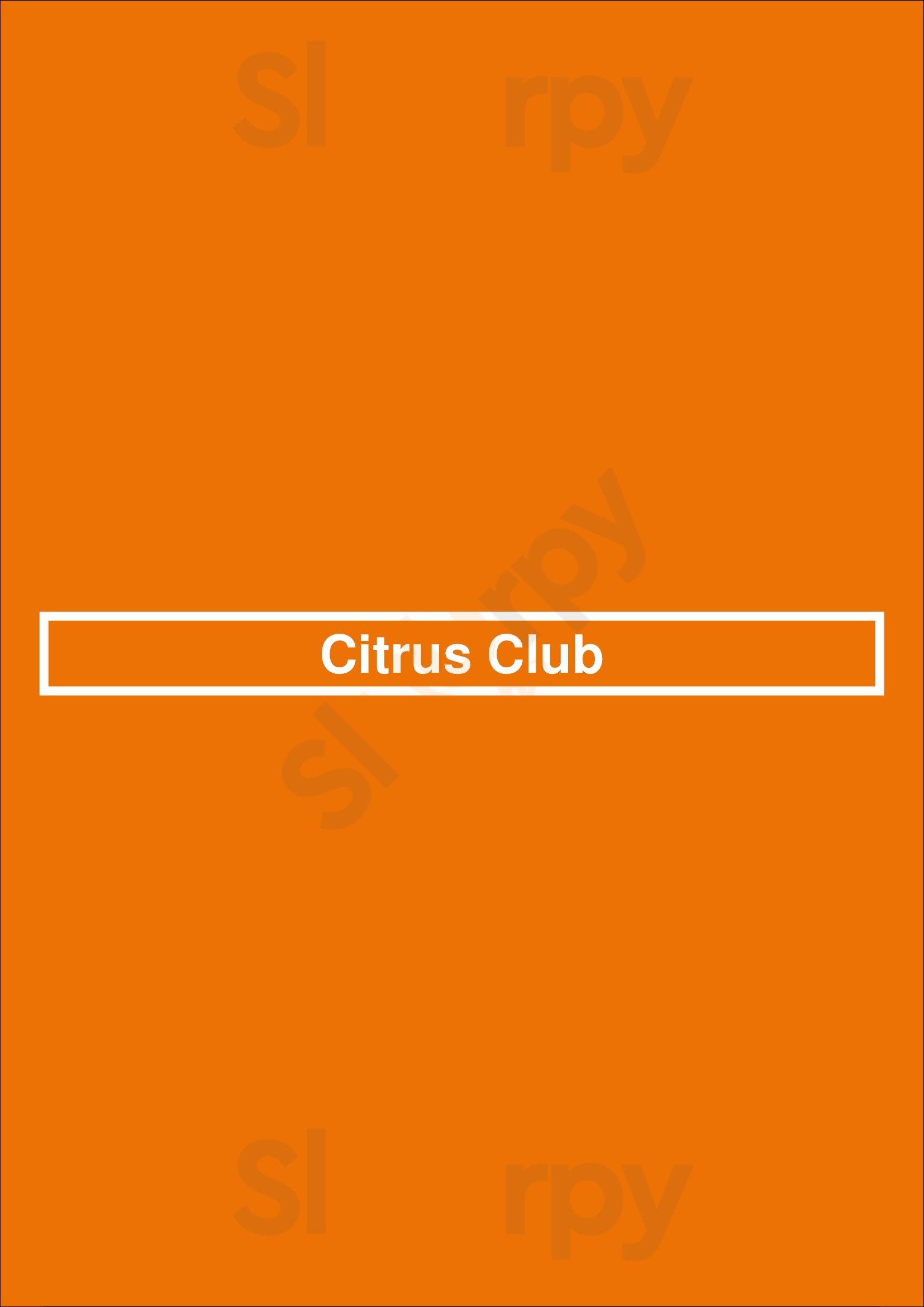 The Citrus Club San Francisco Menu - 1