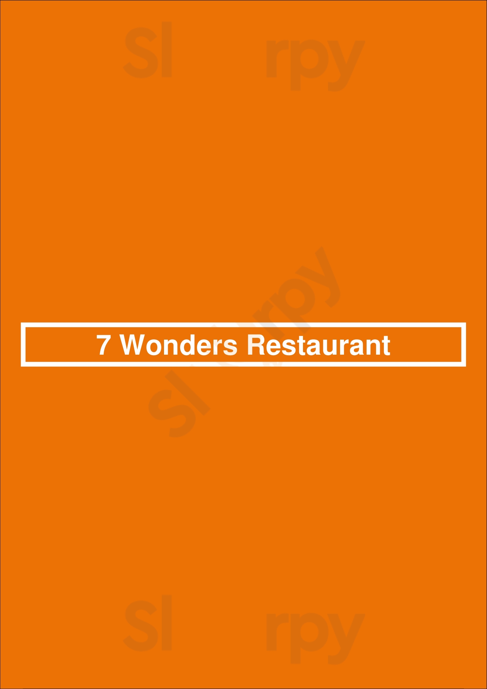 7 Wonders Restaurant Jacksonville Menu - 1