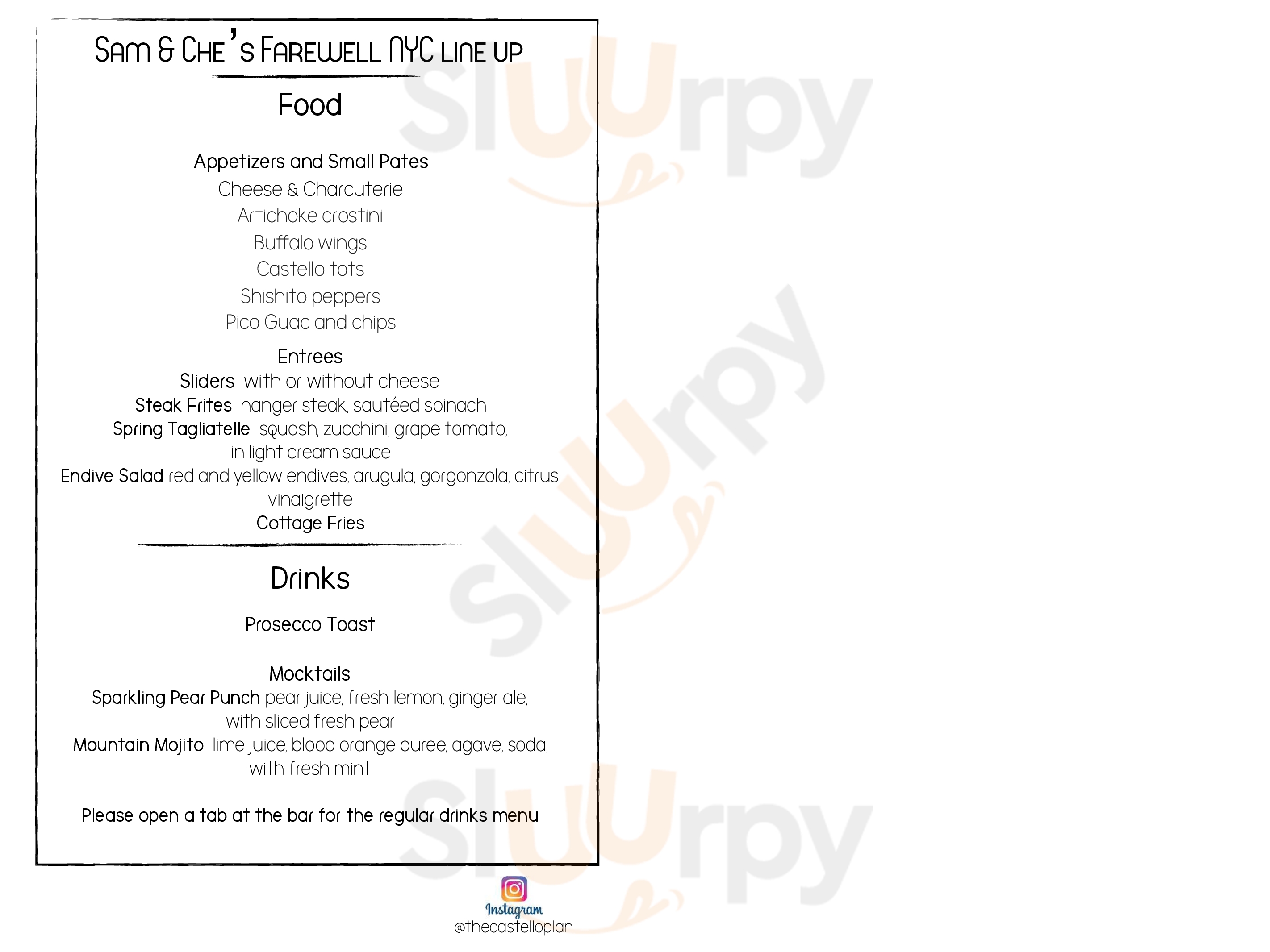 The Castello Plan Brooklyn Menu - 1