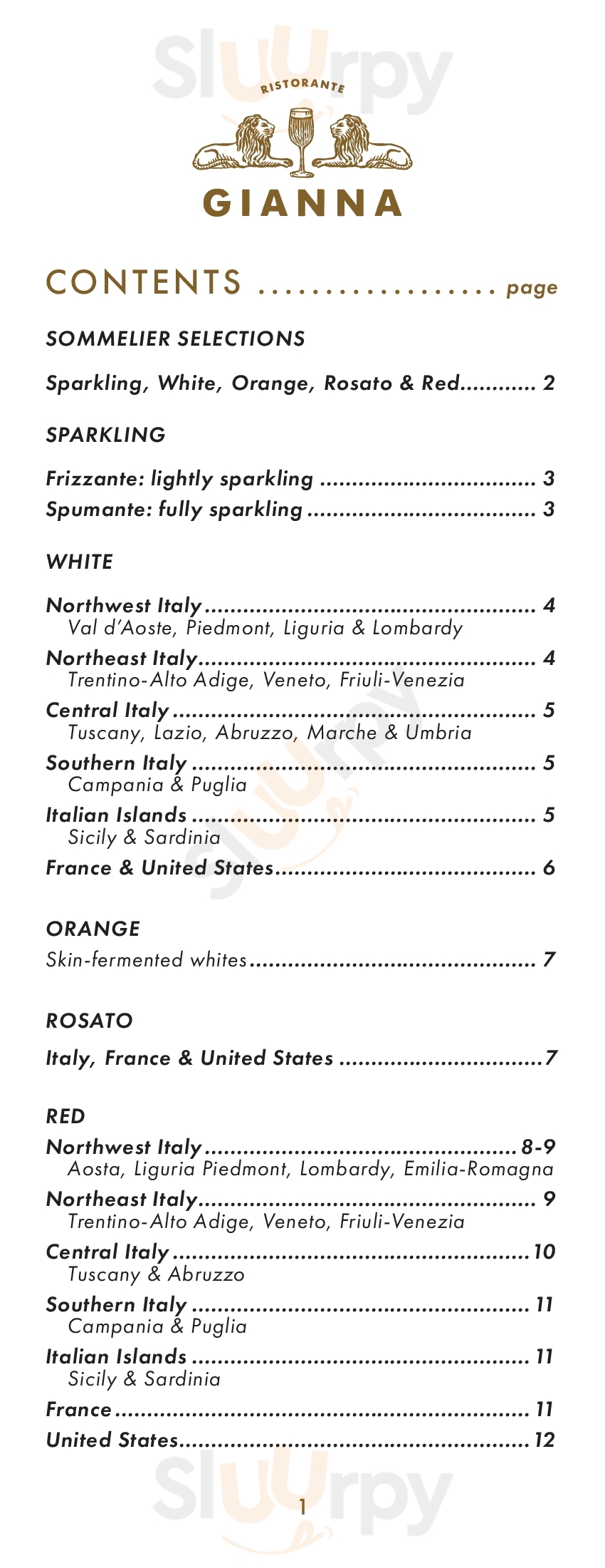 Gianna Restaurant New Orleans Menu - 1