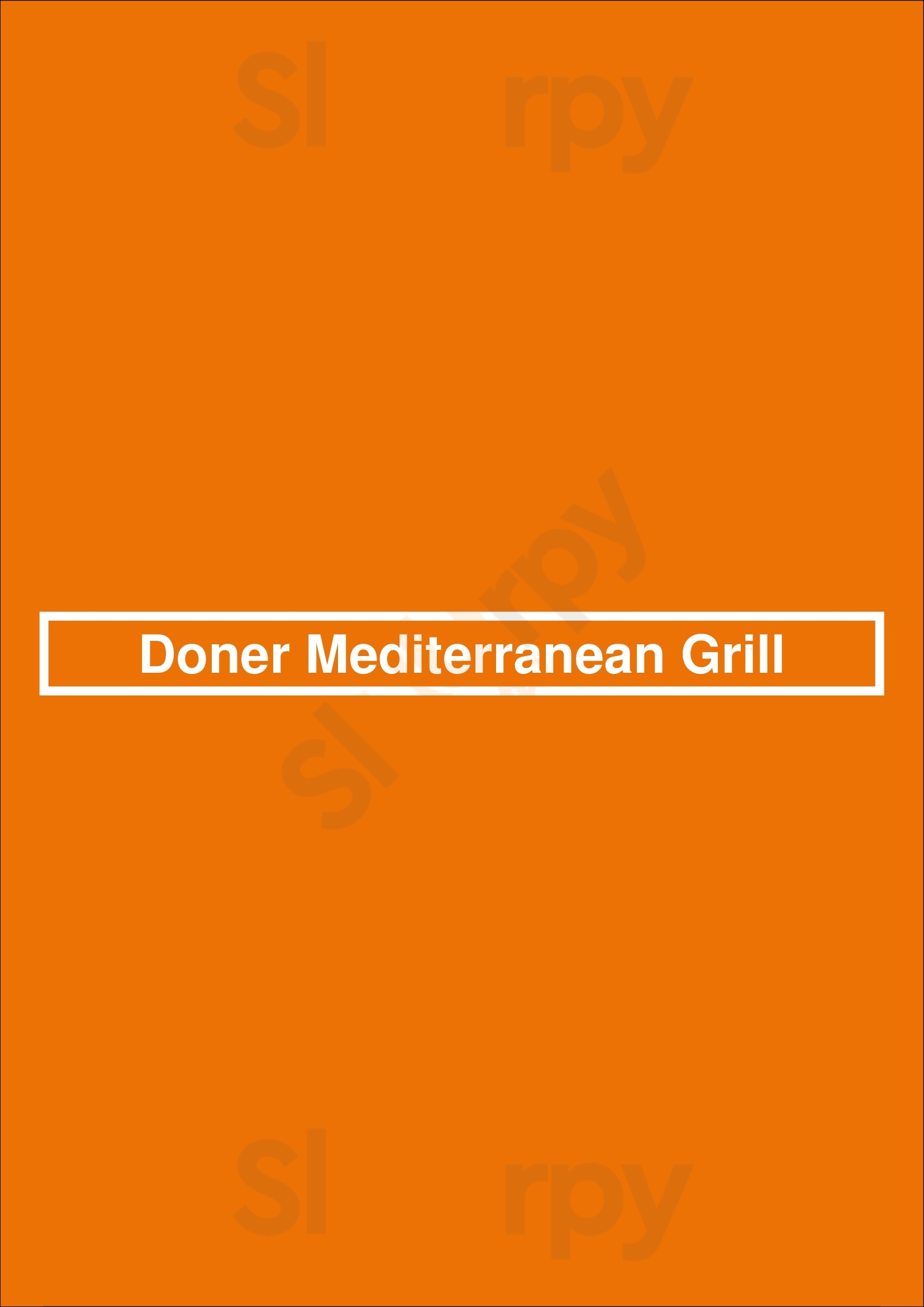 Doner Mediterranean Grill San Diego Menu - 1