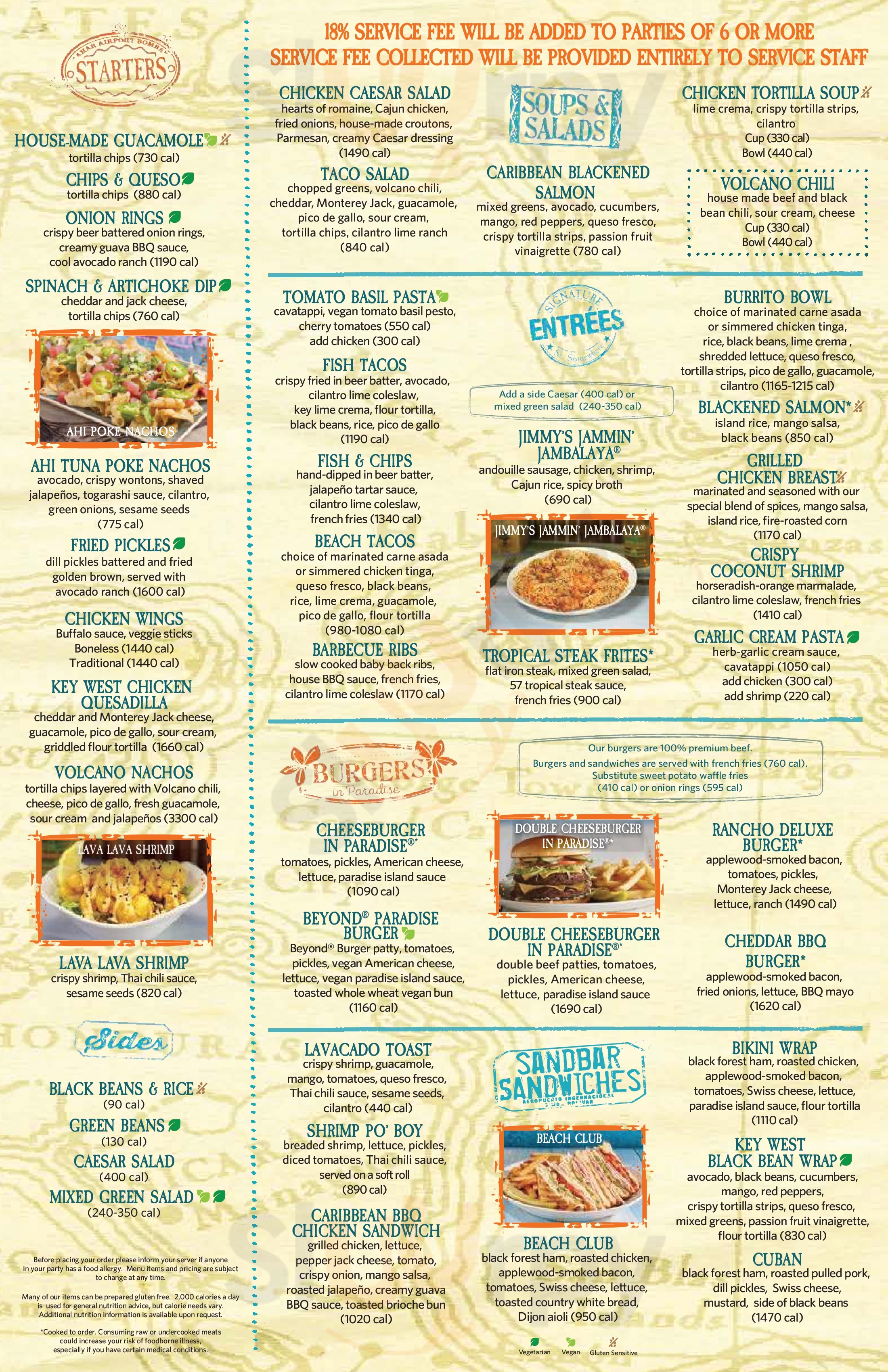 Main Menu - Jimmy Buffett's Margaritaville