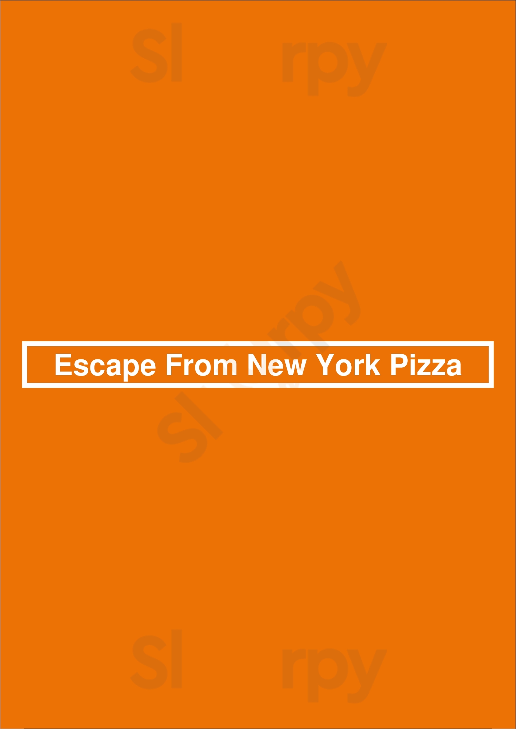 Escape From New York Pizza San Francisco Menu - 1