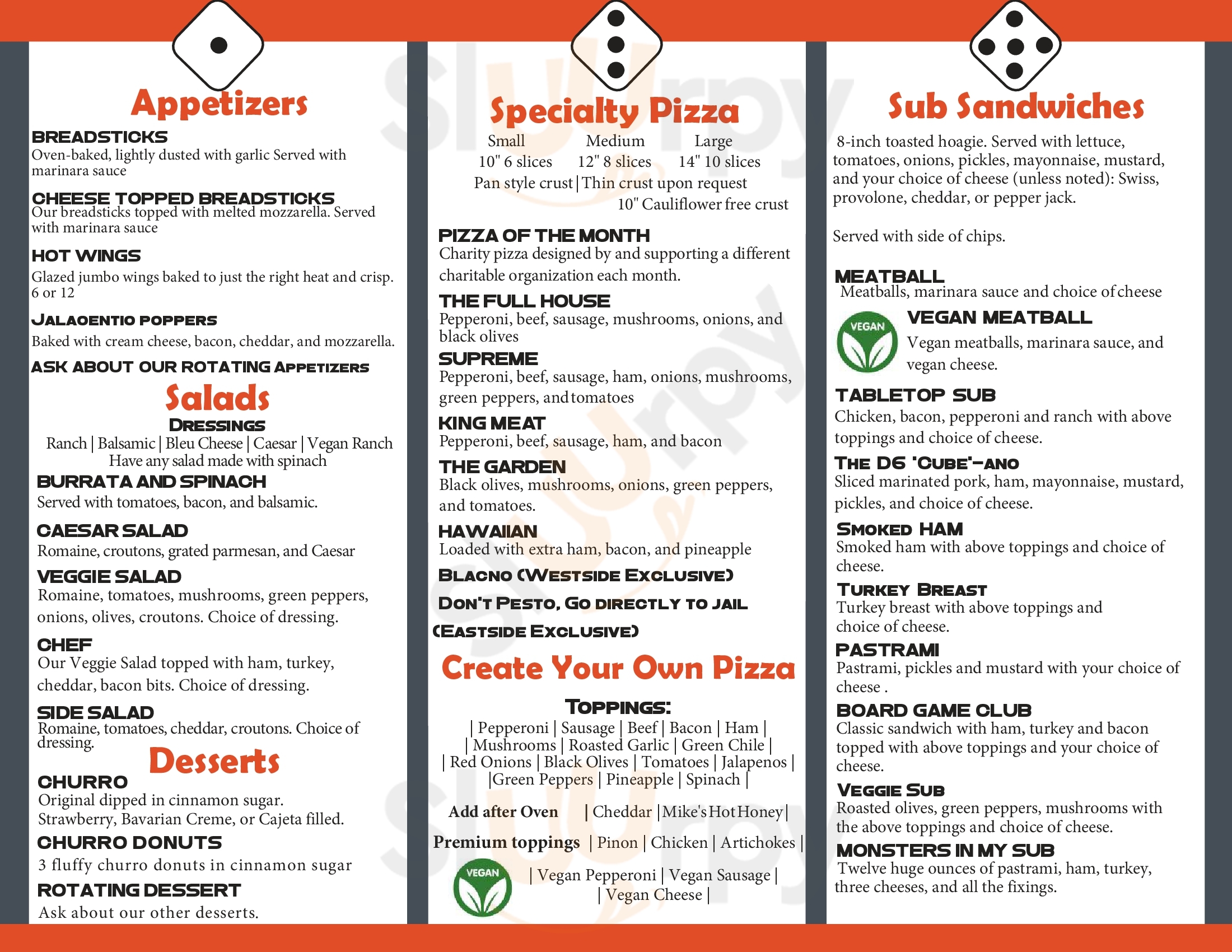 Main Menu - Slice And Dice Pizzeria