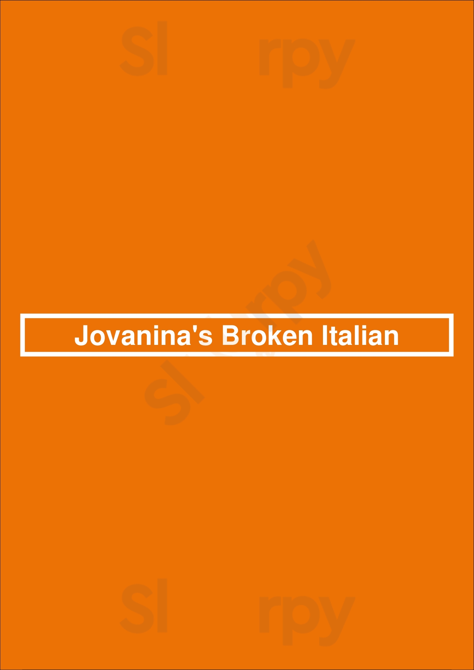 Jovanina's Broken Italian Denver Menu - 1