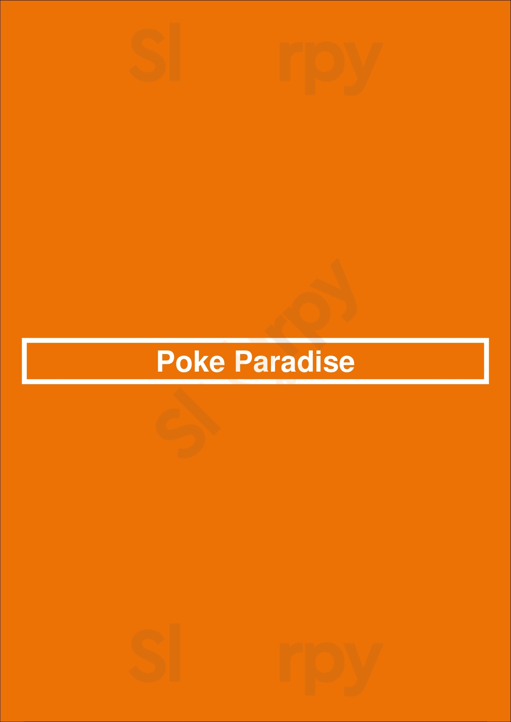 Poke Paradise San Jose Menu - 1