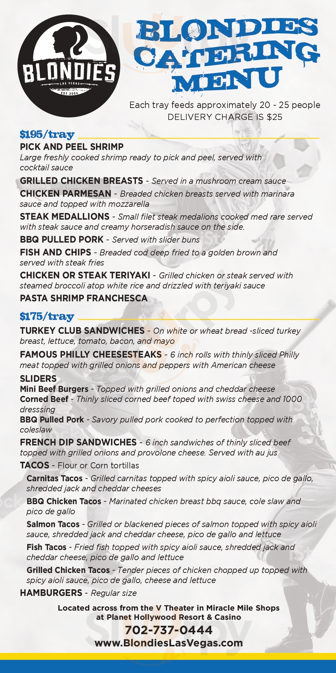 Main Menu - Blondies Sports Bar & Grill