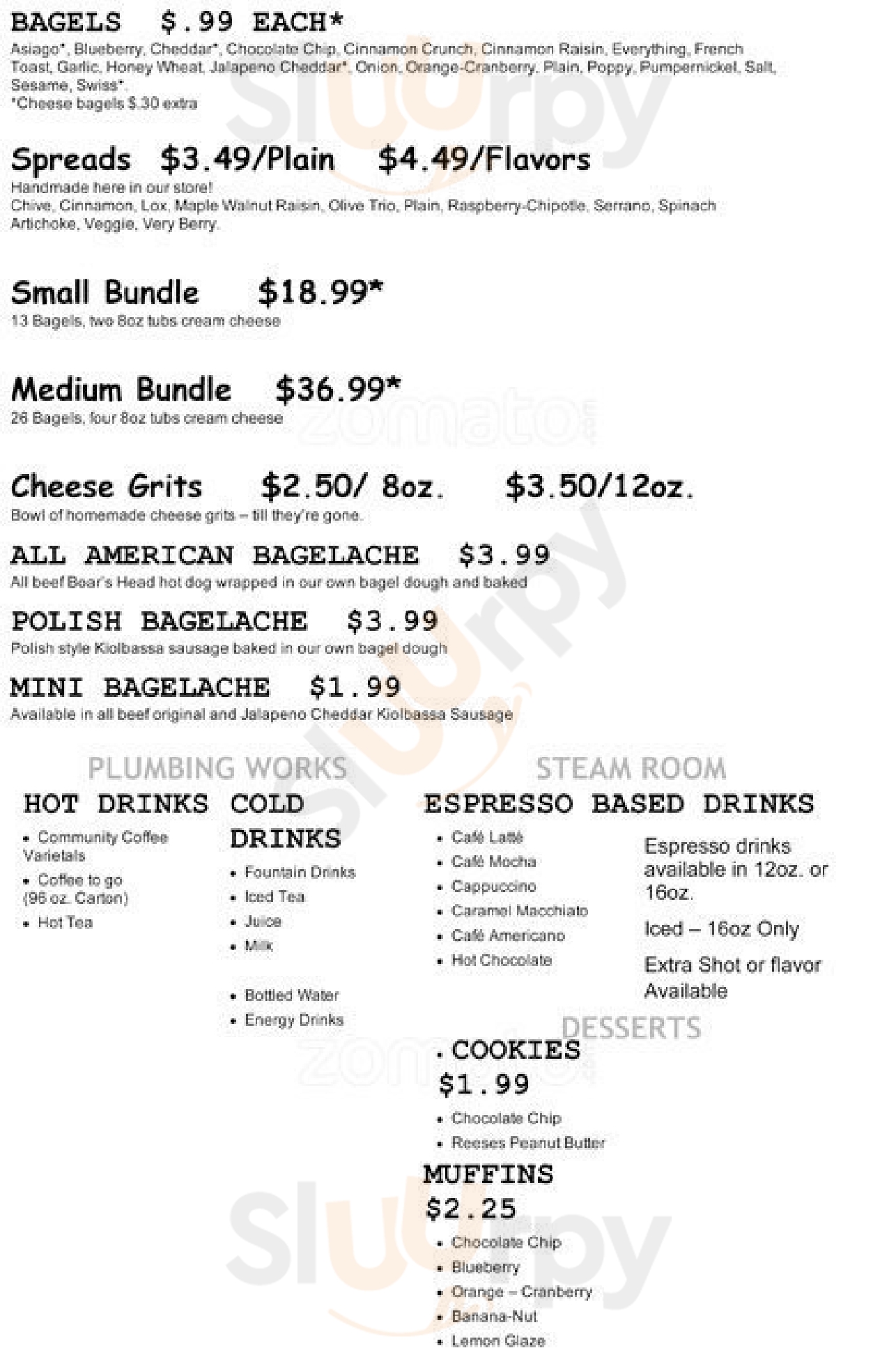 Main Menu - Bagel Factory