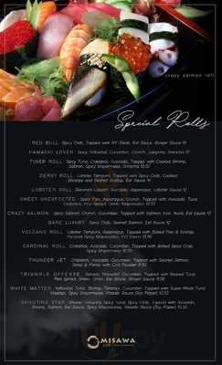 Misawa Sushi Bar menu