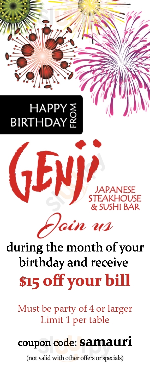 Genji Japenese Steakhouse & Sushi Bar Omaha Menu - 1