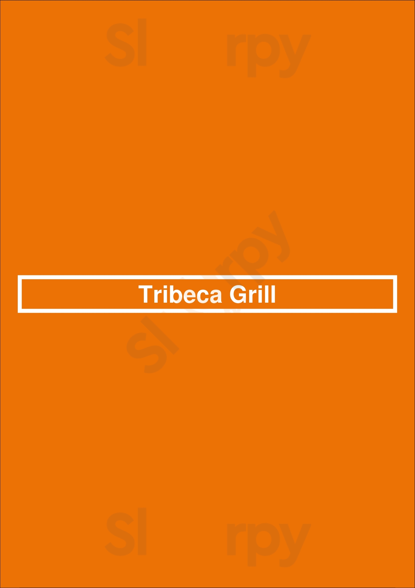 Tribeca Grill New York City Menu - 1