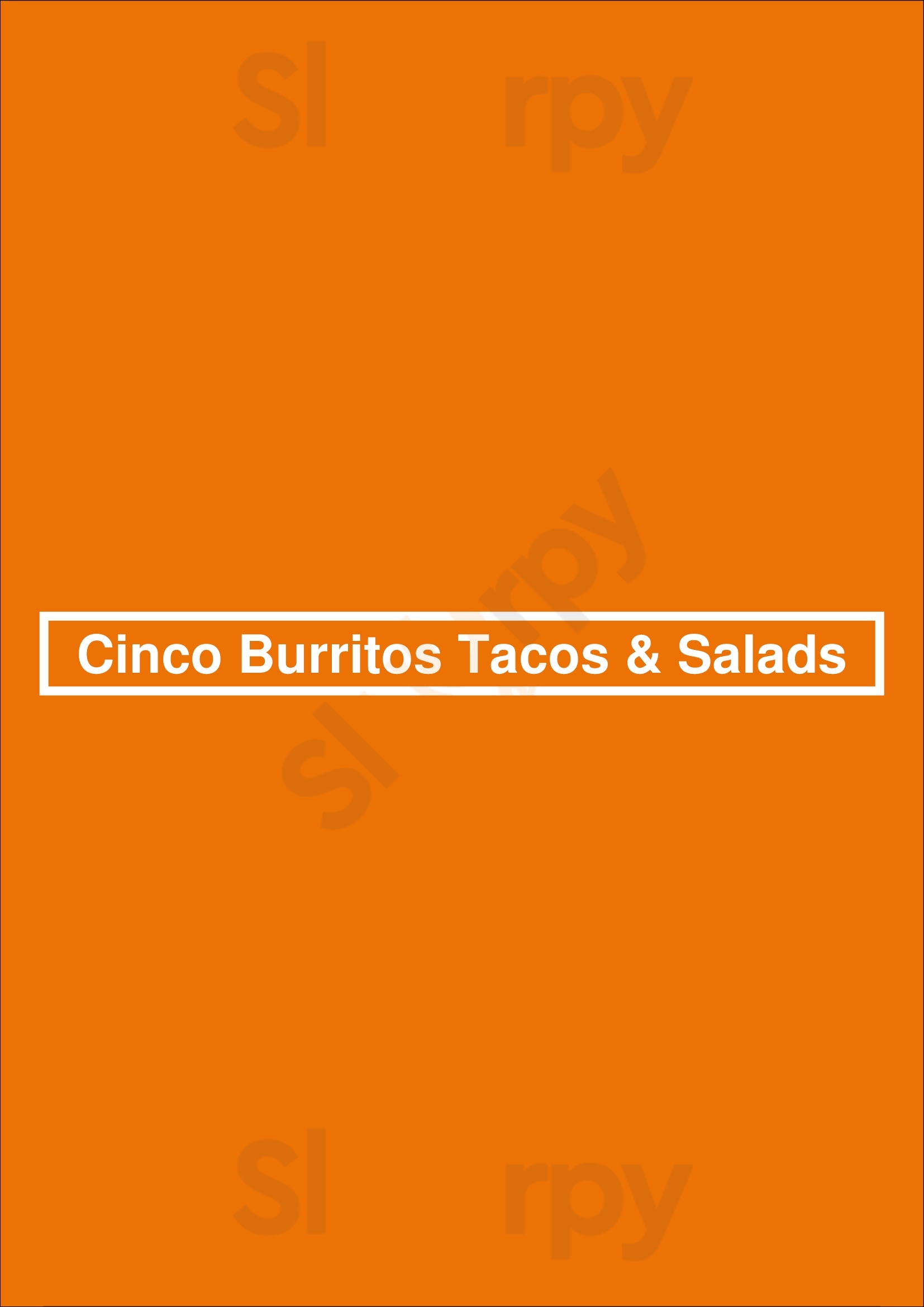 Main Menu - Cinco Tacos