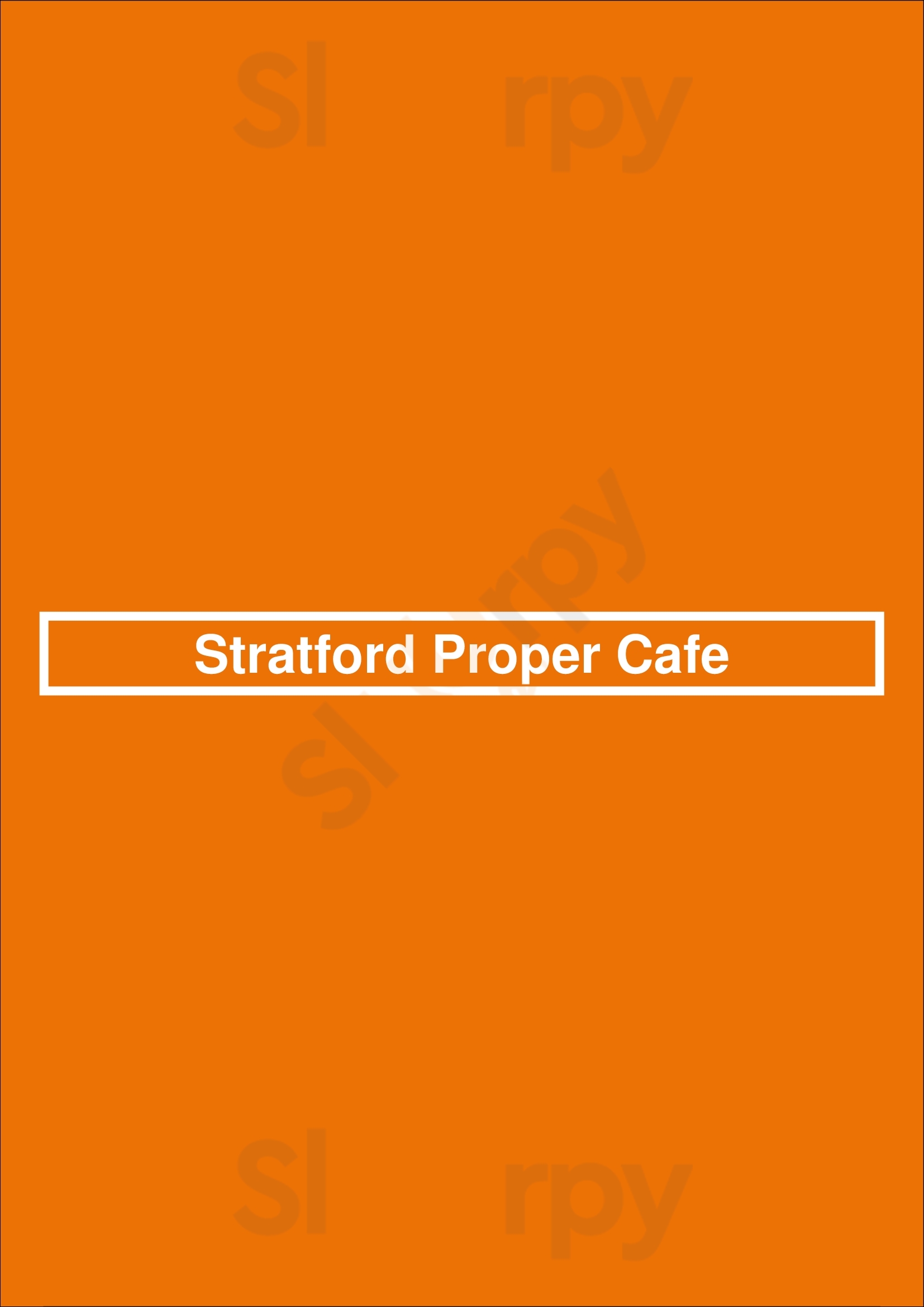 Stratford Proper Cafe Salt Lake City Menu - 1