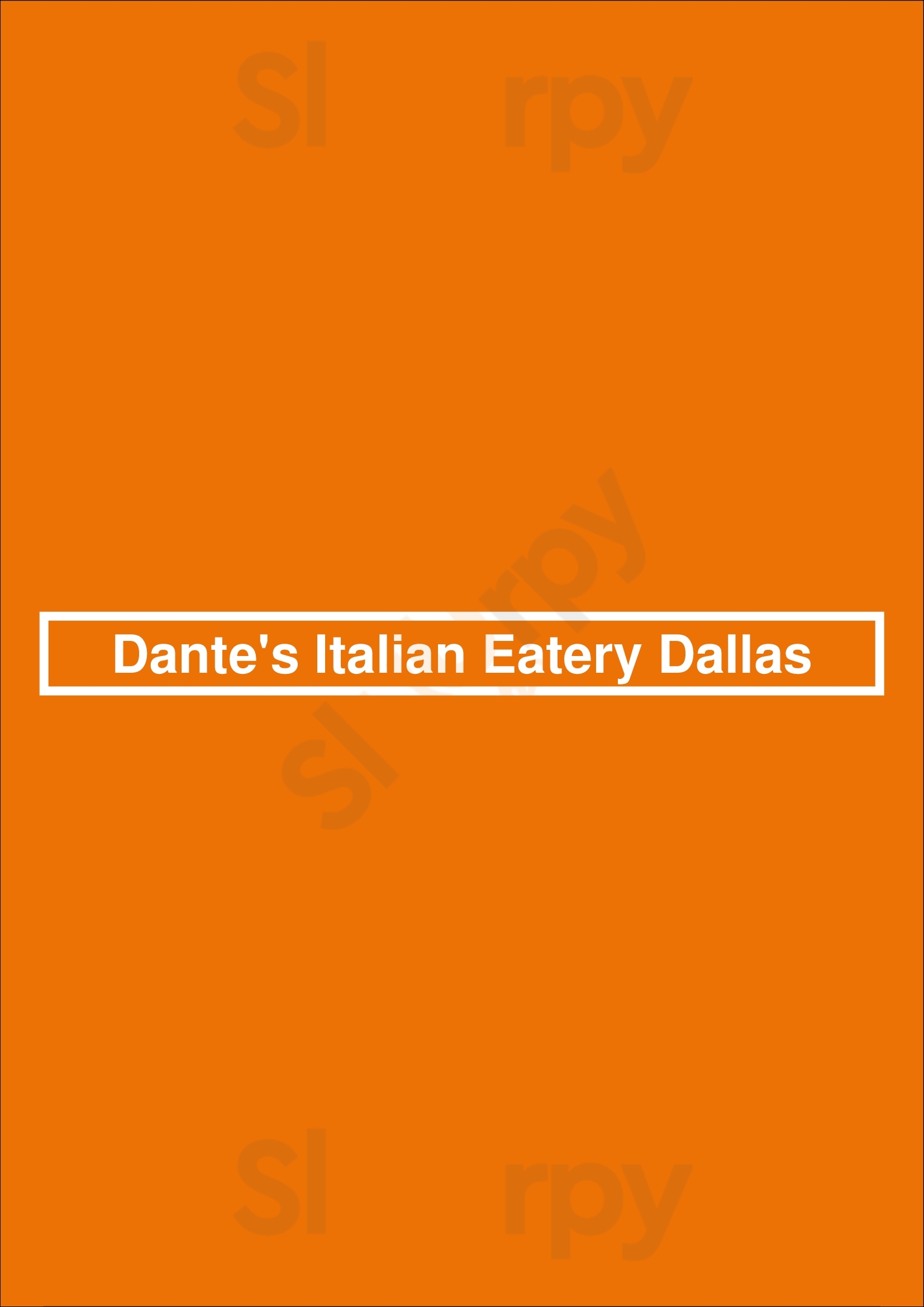 Dante's Italian Eatery Dallas Dallas Menu - 1