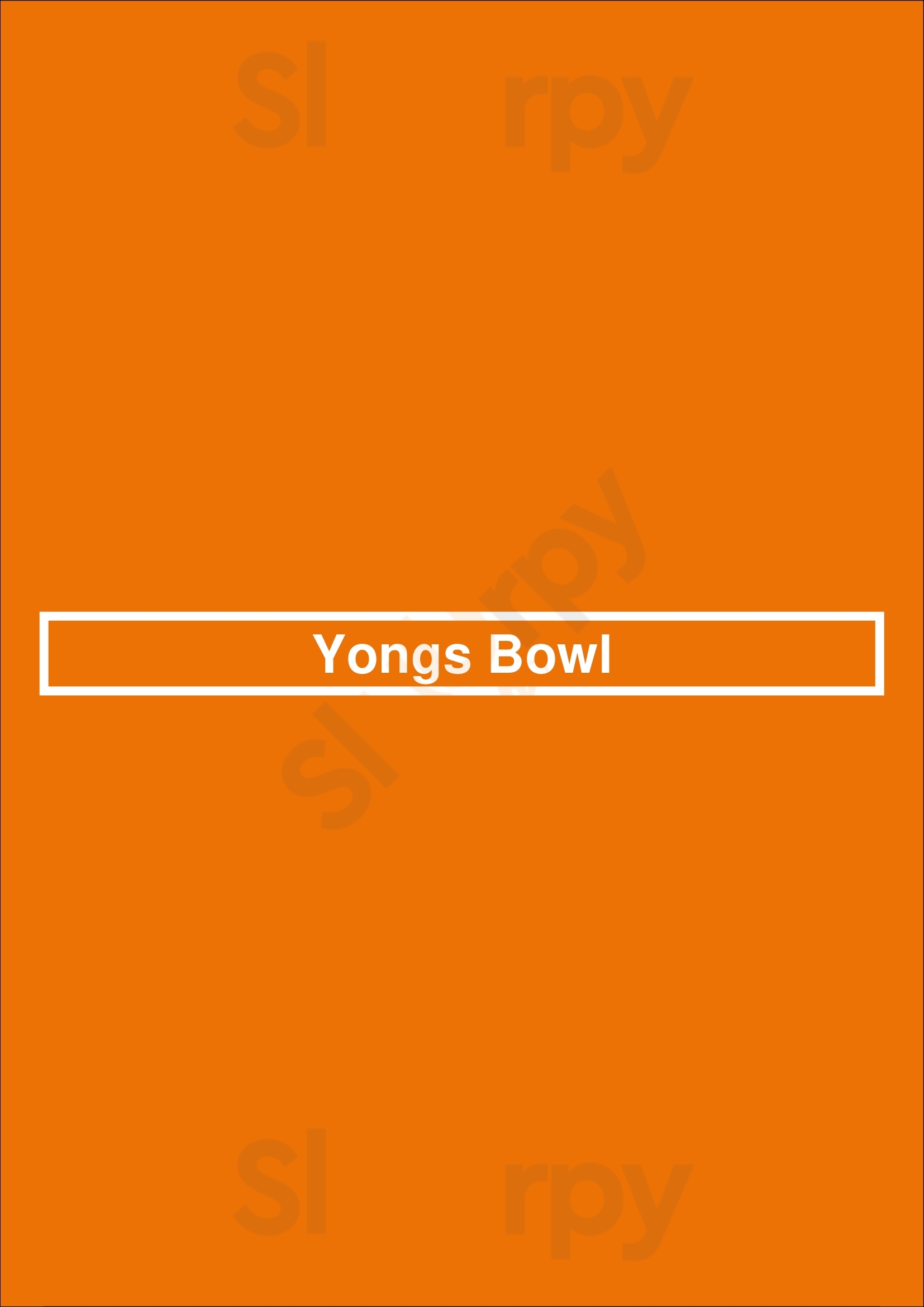Main Menu - Yongs Bowl