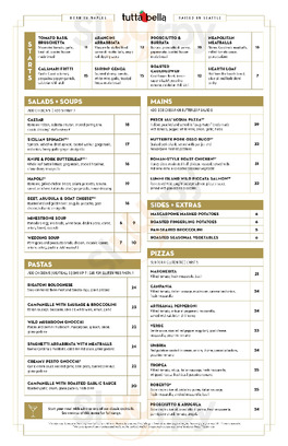 Tutta Bella menu
