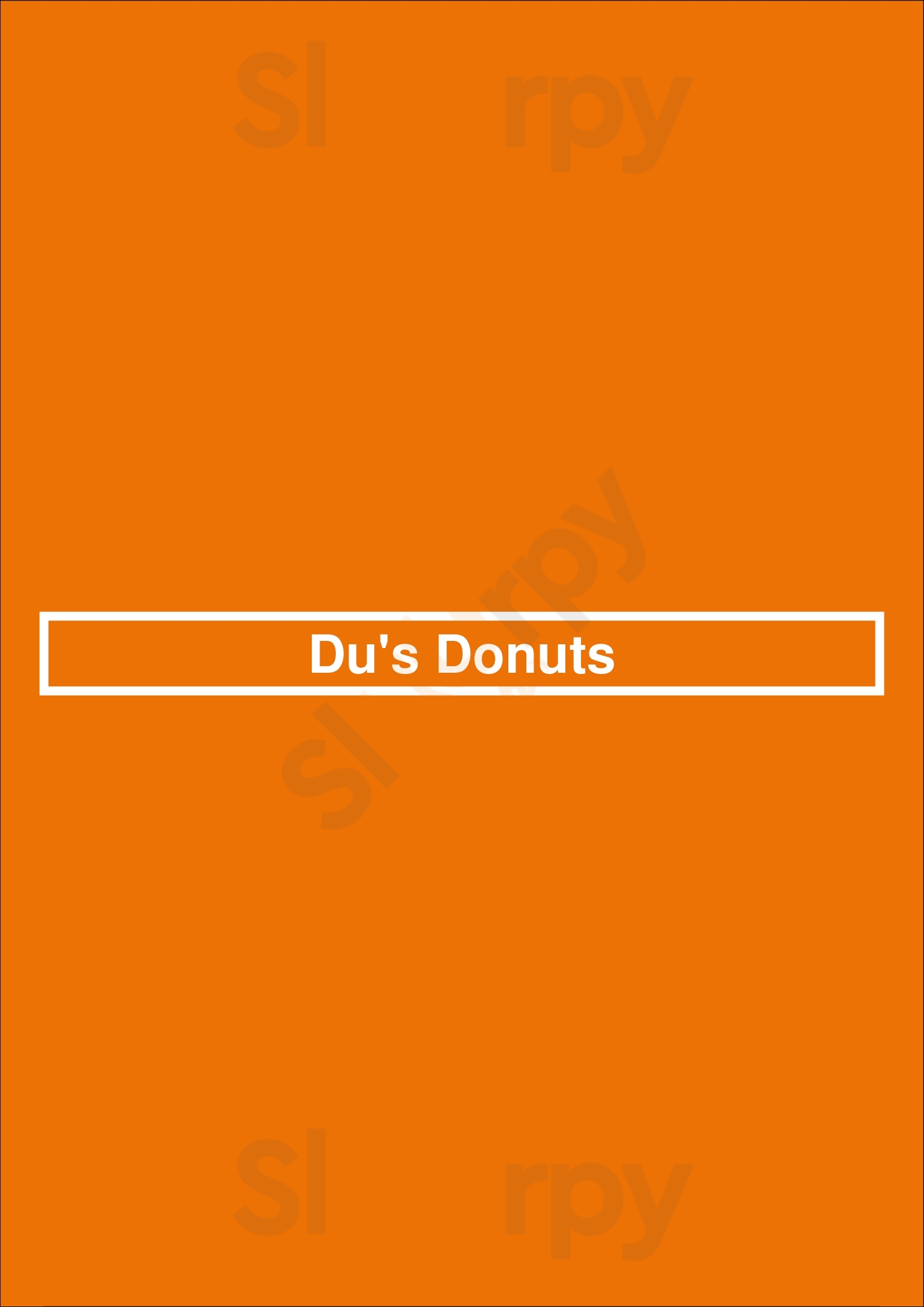 Main Menu - Du's Donuts