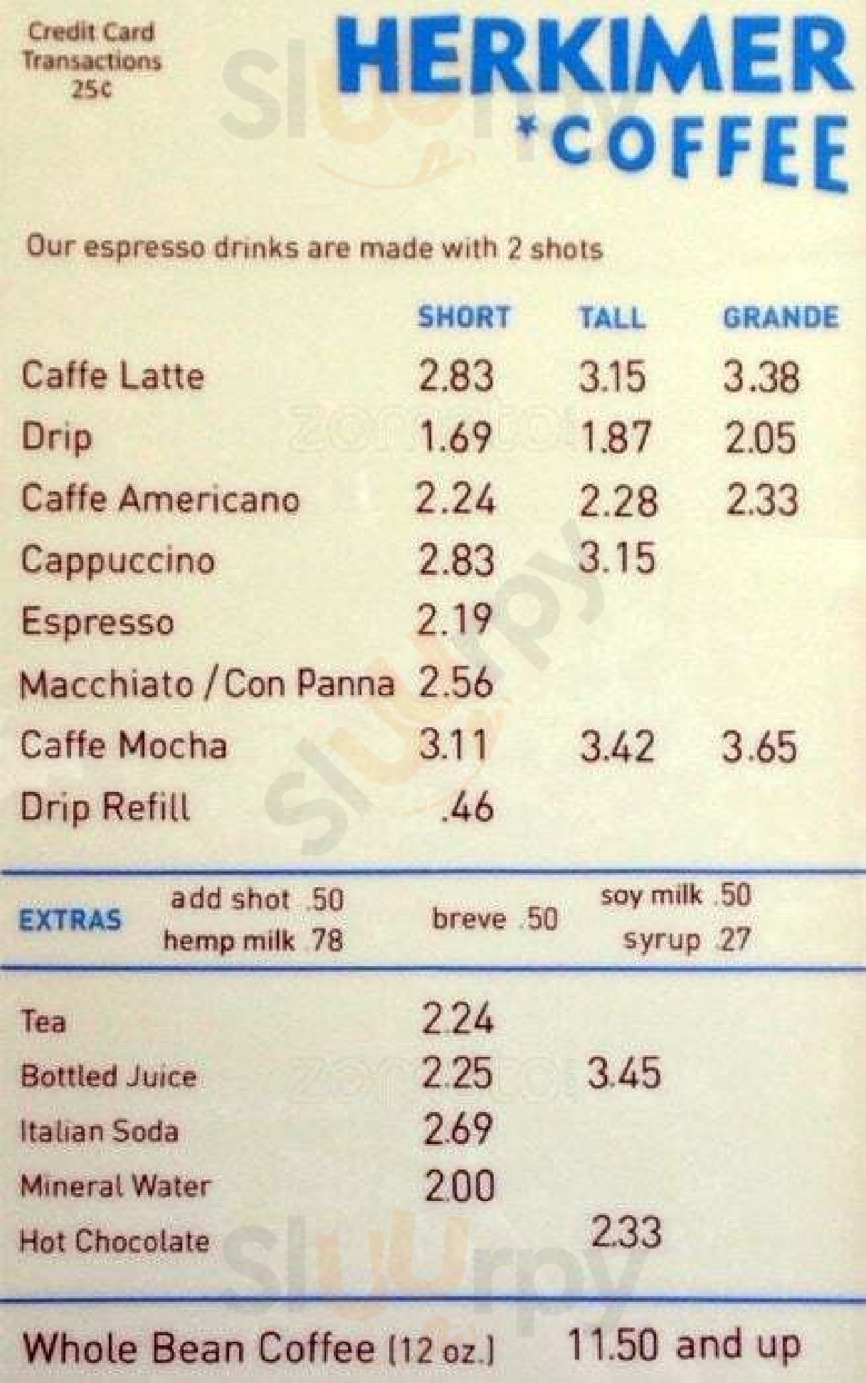 Main Menu - Herkimer Coffee