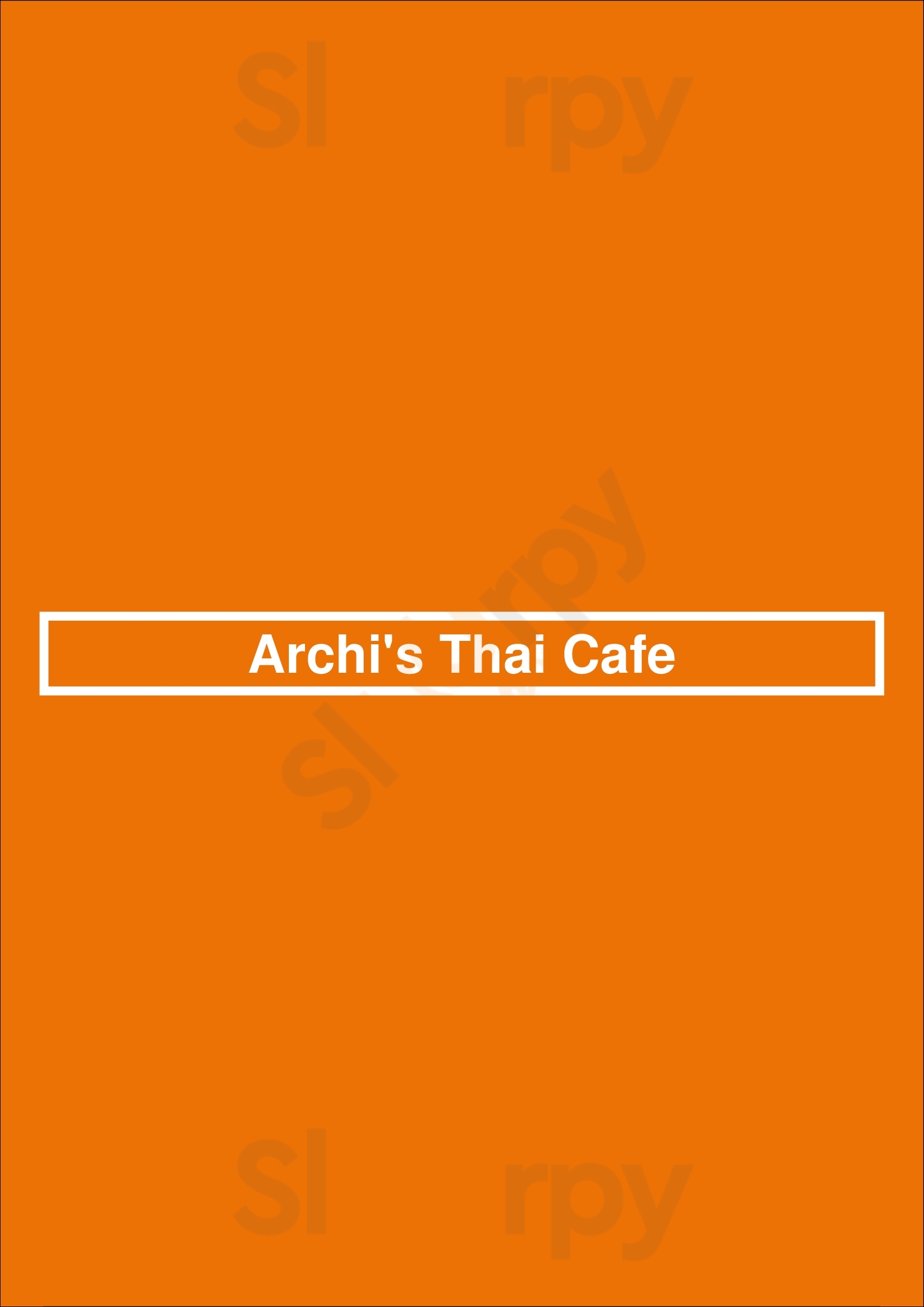 Archi's Thai Cafe Las Vegas Menu - 1
