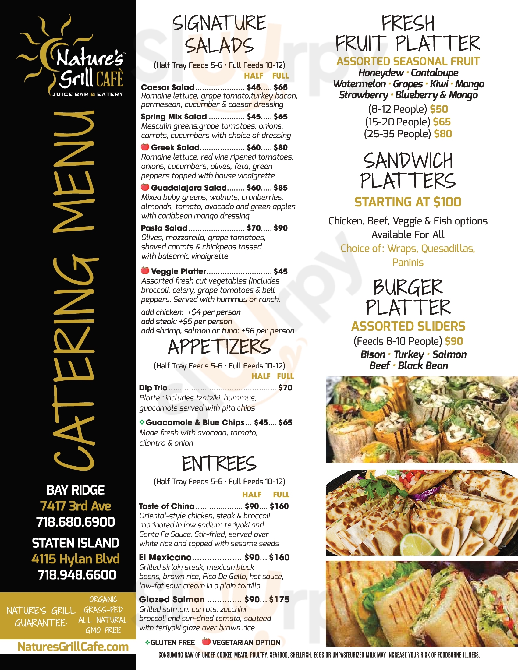 Main Menu - Nature's Grill