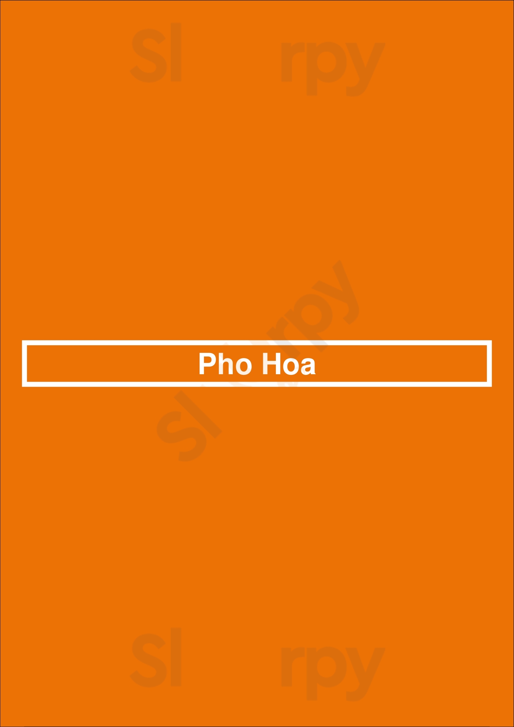 Pho Hoa San Jose Menu - 1