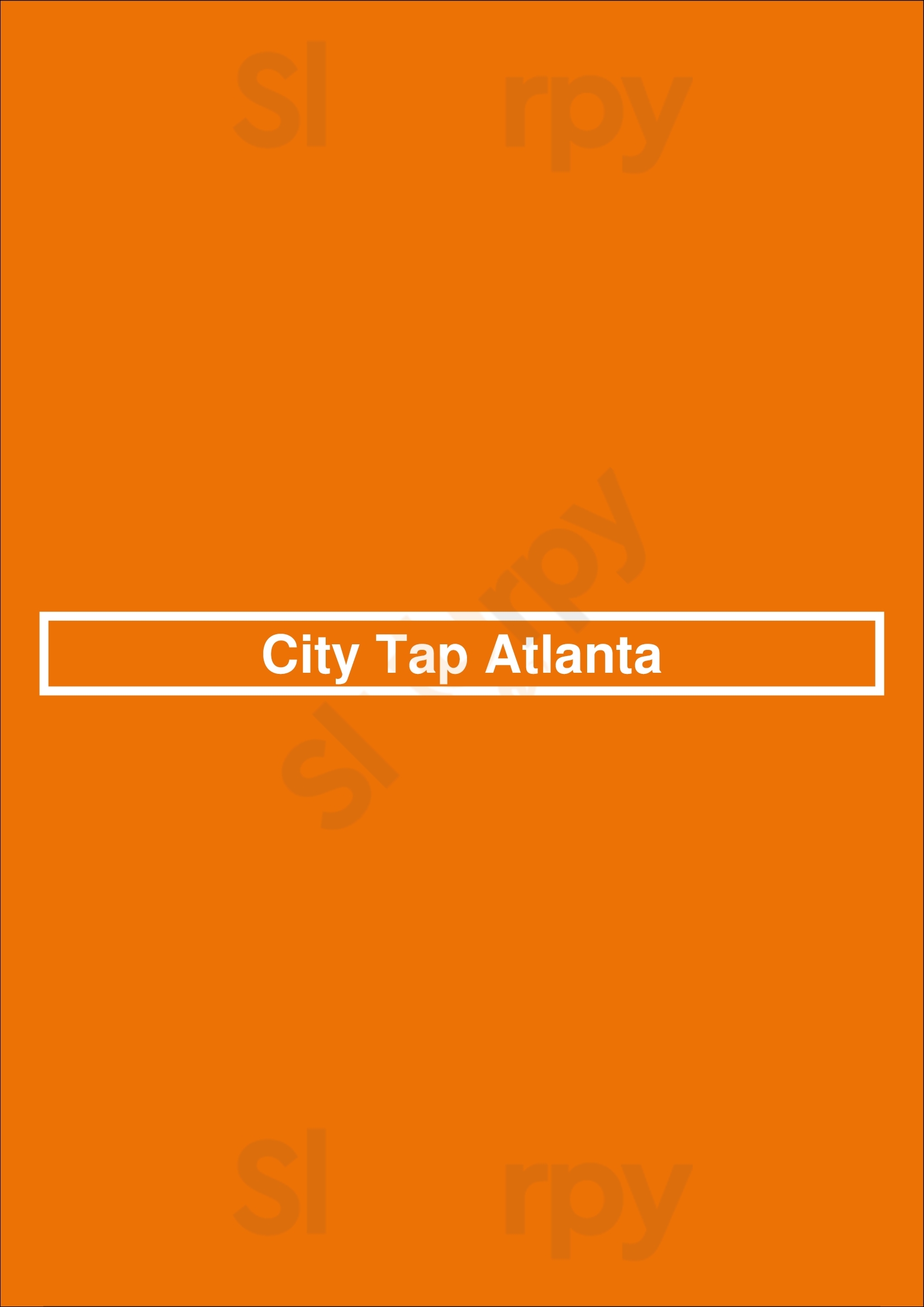 Main Menu - City Tap Atlanta