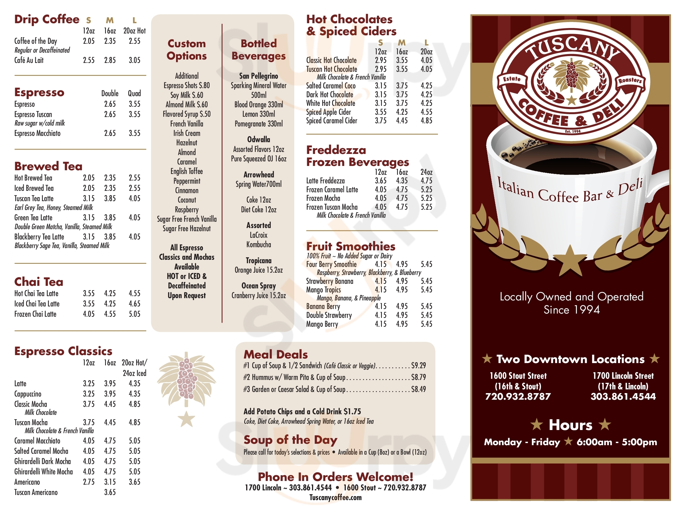 Tuscany Coffee & Deli Denver Menu - 1