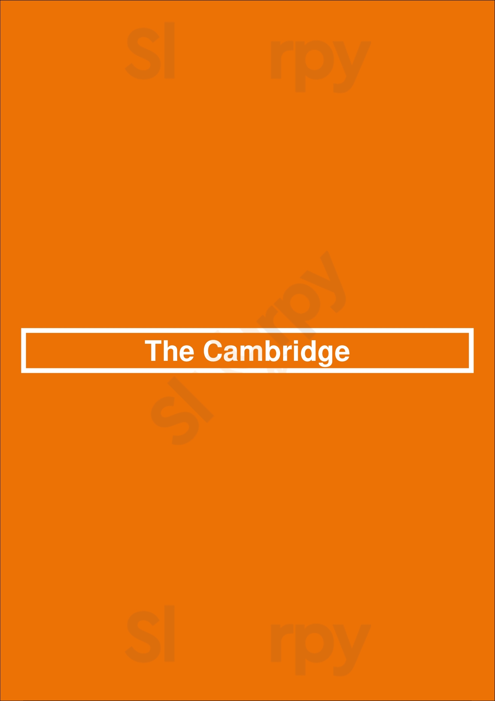 The Cambridge Philadelphia Menu - 1