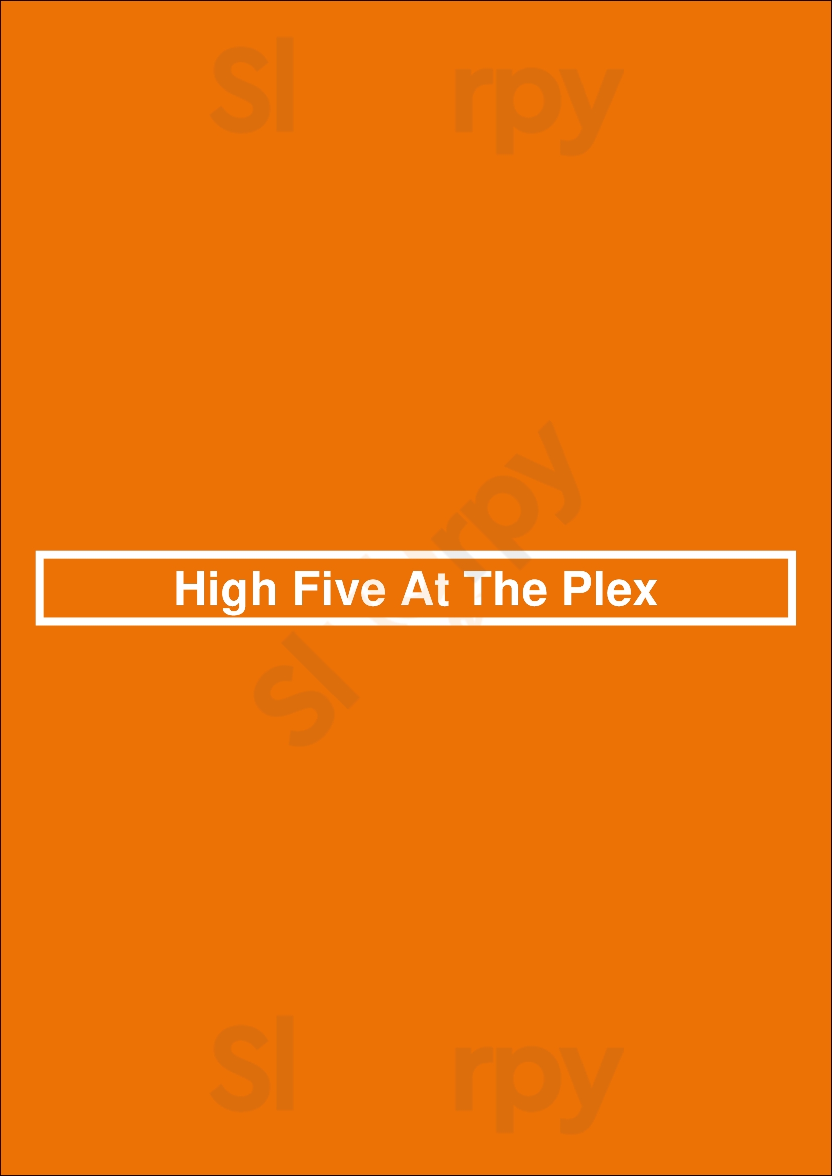 High Five At The Plex San Jose Menu - 1
