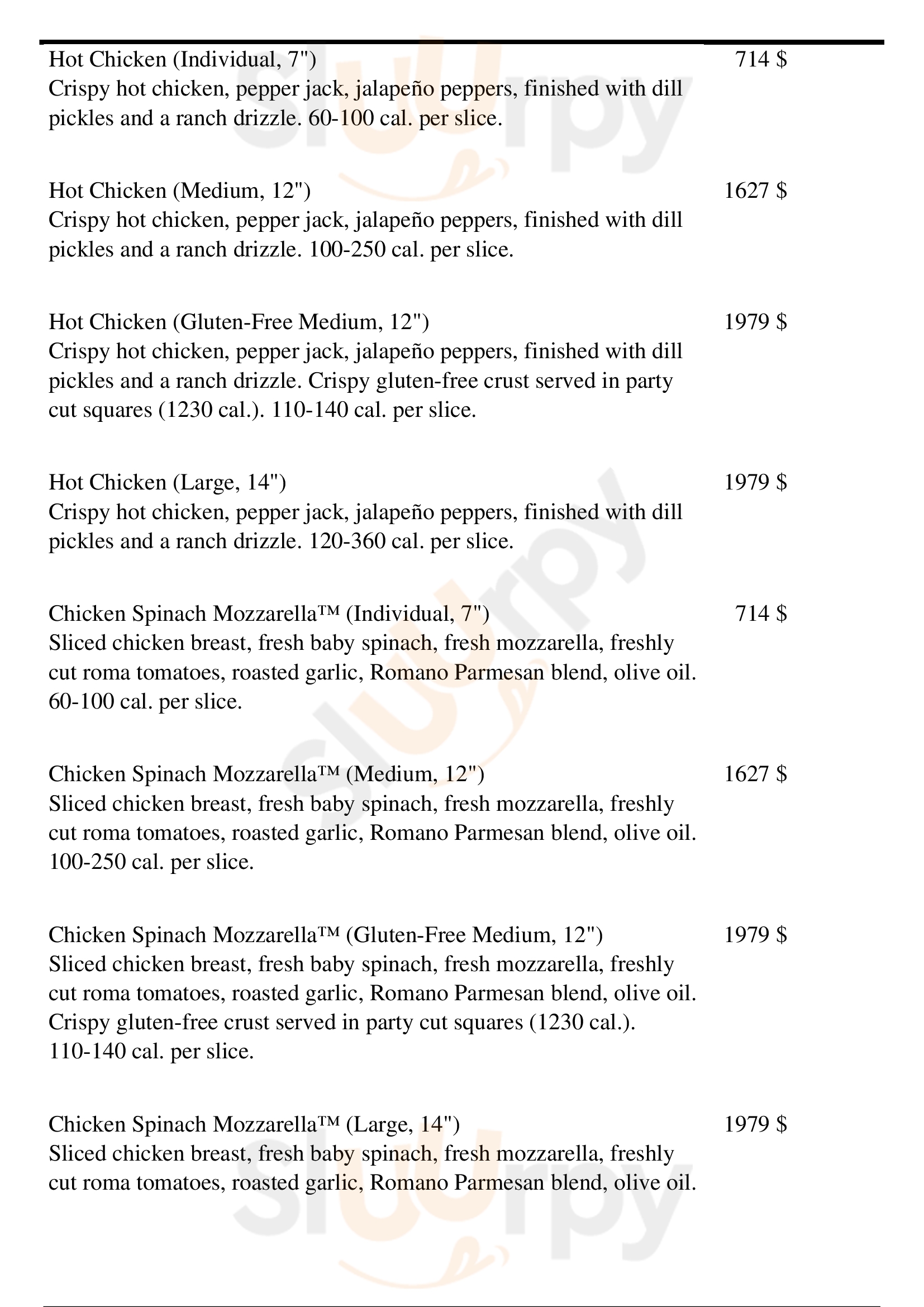 Donatos Pizza menù, Cincinnati - Main Menu | Sluurpy