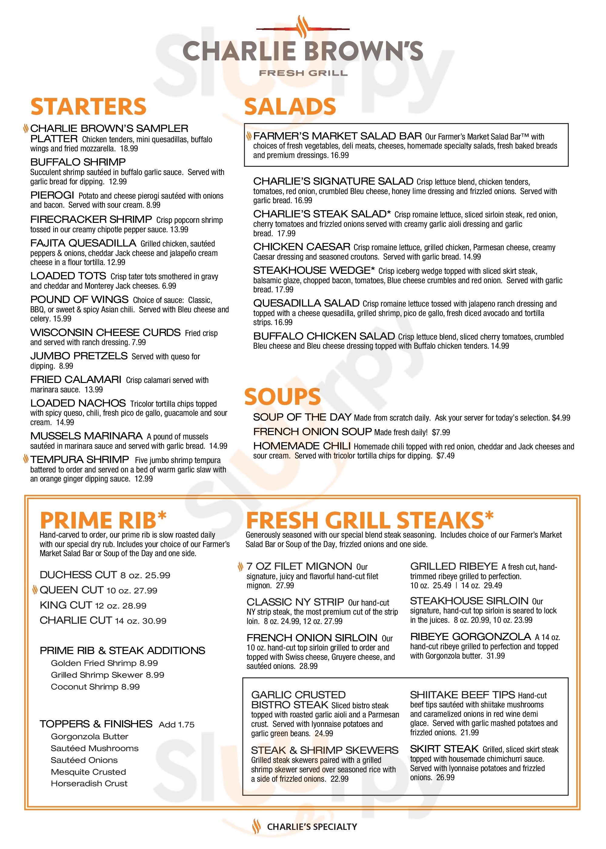 Main Menu - Charlie Brown's